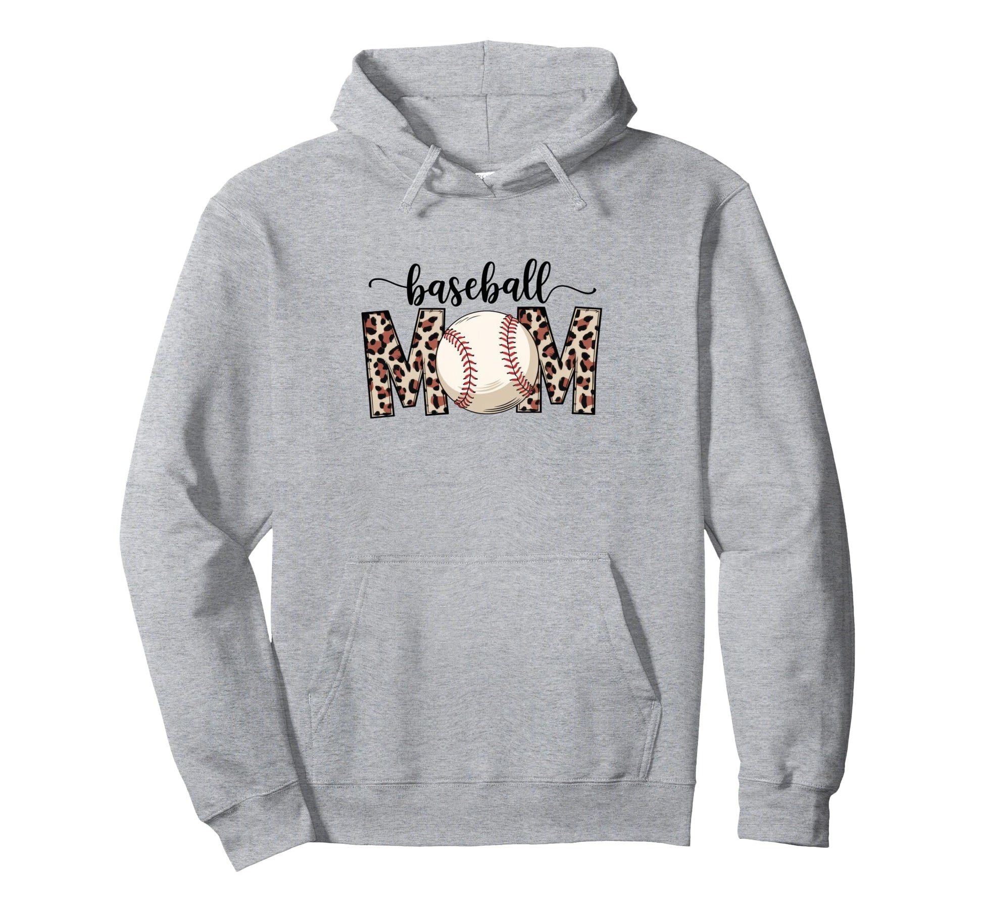 Leopard American Baseball Mom Mama Hoodie - Minimalist Print for Adults - T-Shirt, Sweatshirt, Hoodie