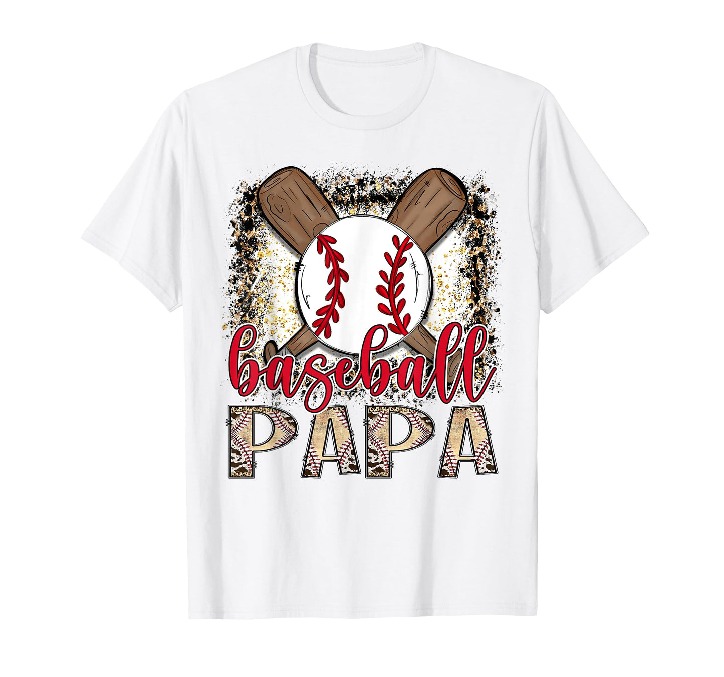 Baseball Papa Leopard Proud Ball T-Shirt - Aesthetic Graphic for Adults - T-Shirt, Sweatshirt, Hoodie
