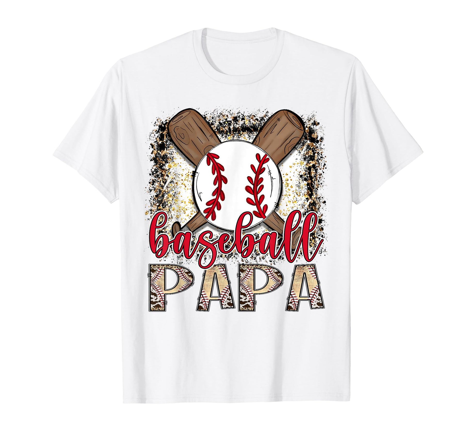 Baseball Papa Leopard Proud Ball T-Shirt - Aesthetic Graphic for Adults - T-Shirt, Sweatshirt, Hoodie