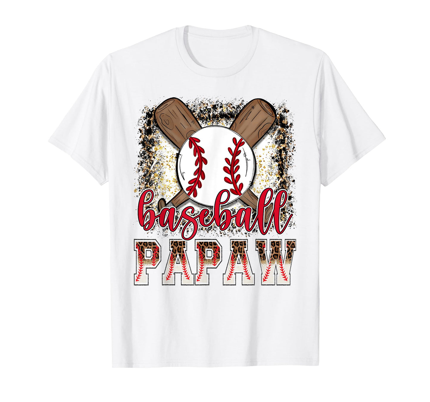 Baseball Papaw Leopard Proud Ball T-Shirt - Custom Art Print for Adults - T-Shirt, Sweatshirt, Hoodie