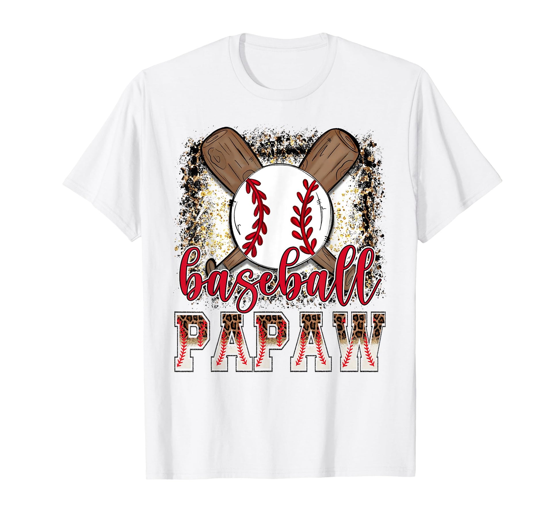Baseball Papaw Leopard Proud Ball T-Shirt - Custom Art Print for Adults - T-Shirt, Sweatshirt, Hoodie