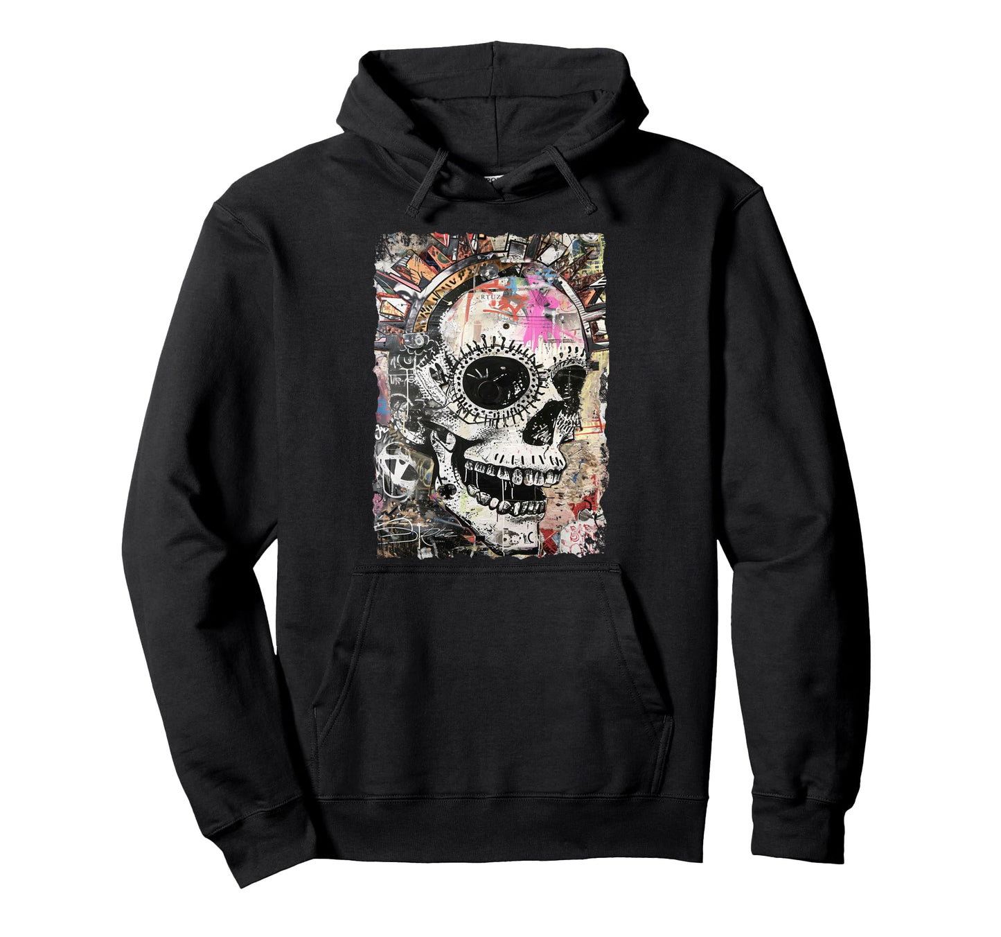Aesthetic Streetwear Skull Hoodie - Fun Novelty Design Unisex - T-Shirt, Sweatshirt, Hoodie