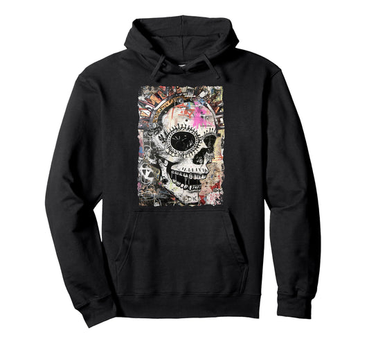 Aesthetic Streetwear Skull Hoodie - Fun Novelty Design Unisex - T-Shirt, Sweatshirt, Hoodie