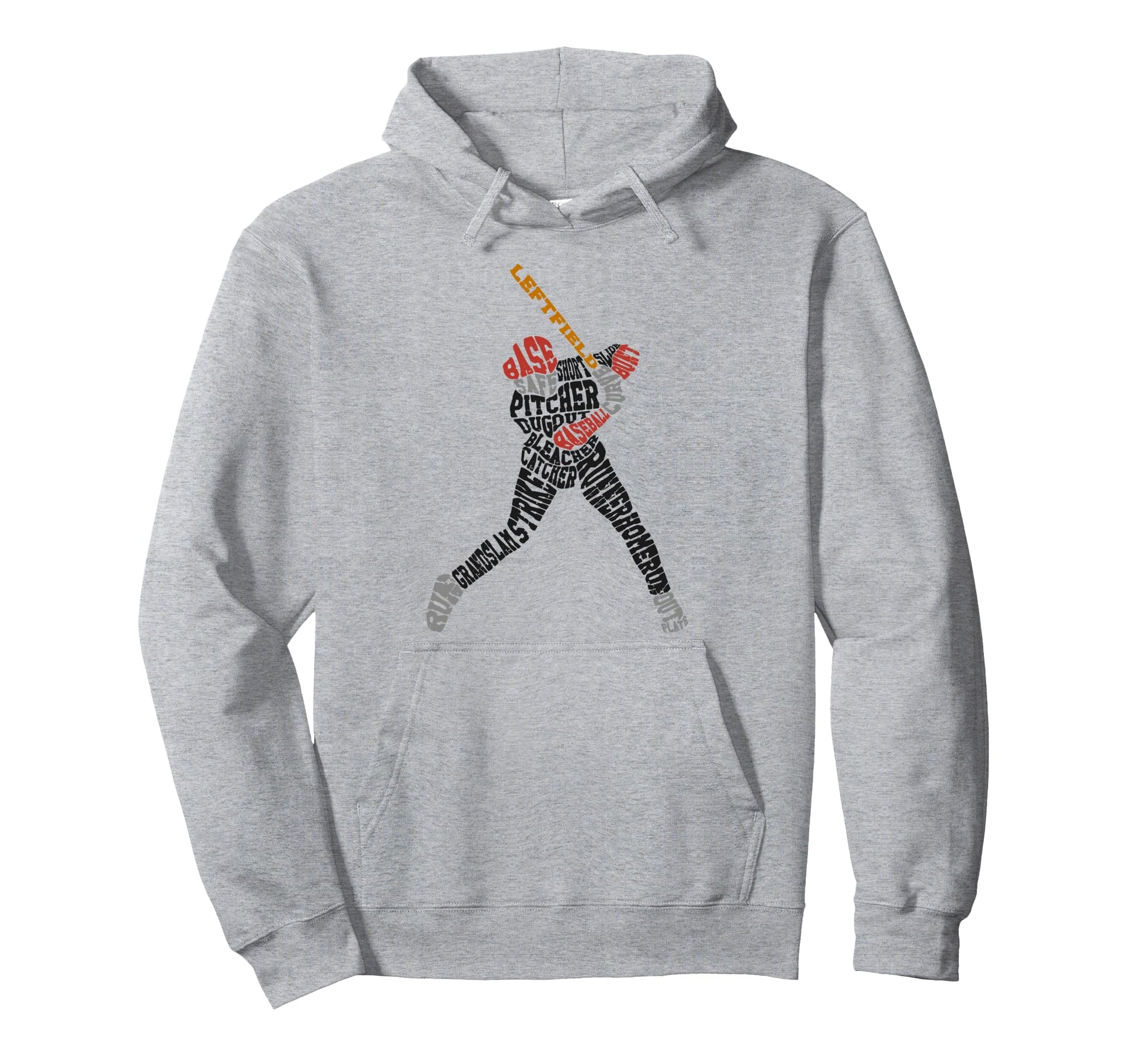 Baseball Fan Word Cloud Batter Baseball Hoodie - Trendy Graphic Men Women - T-Shirt, Sweatshirt, Hoodie