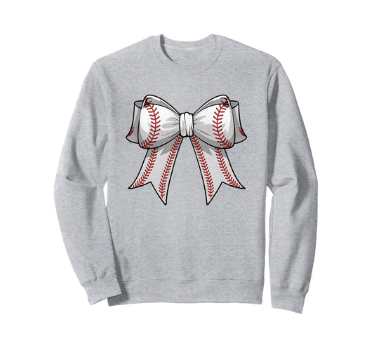 Baseball Coquette Bow White Mothers Sweatshirt - Minimalist Print Unisex - T-Shirt, Sweatshirt, Hoodie