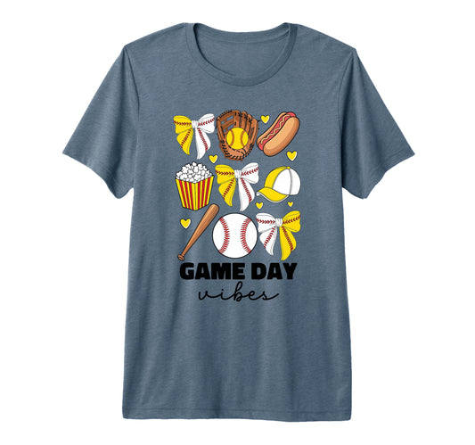Baseball And Softball Mom Game Day Vibes T-Shirt - Graphic Print Men Women - T-Shirt, Sweatshirt, Hoodie