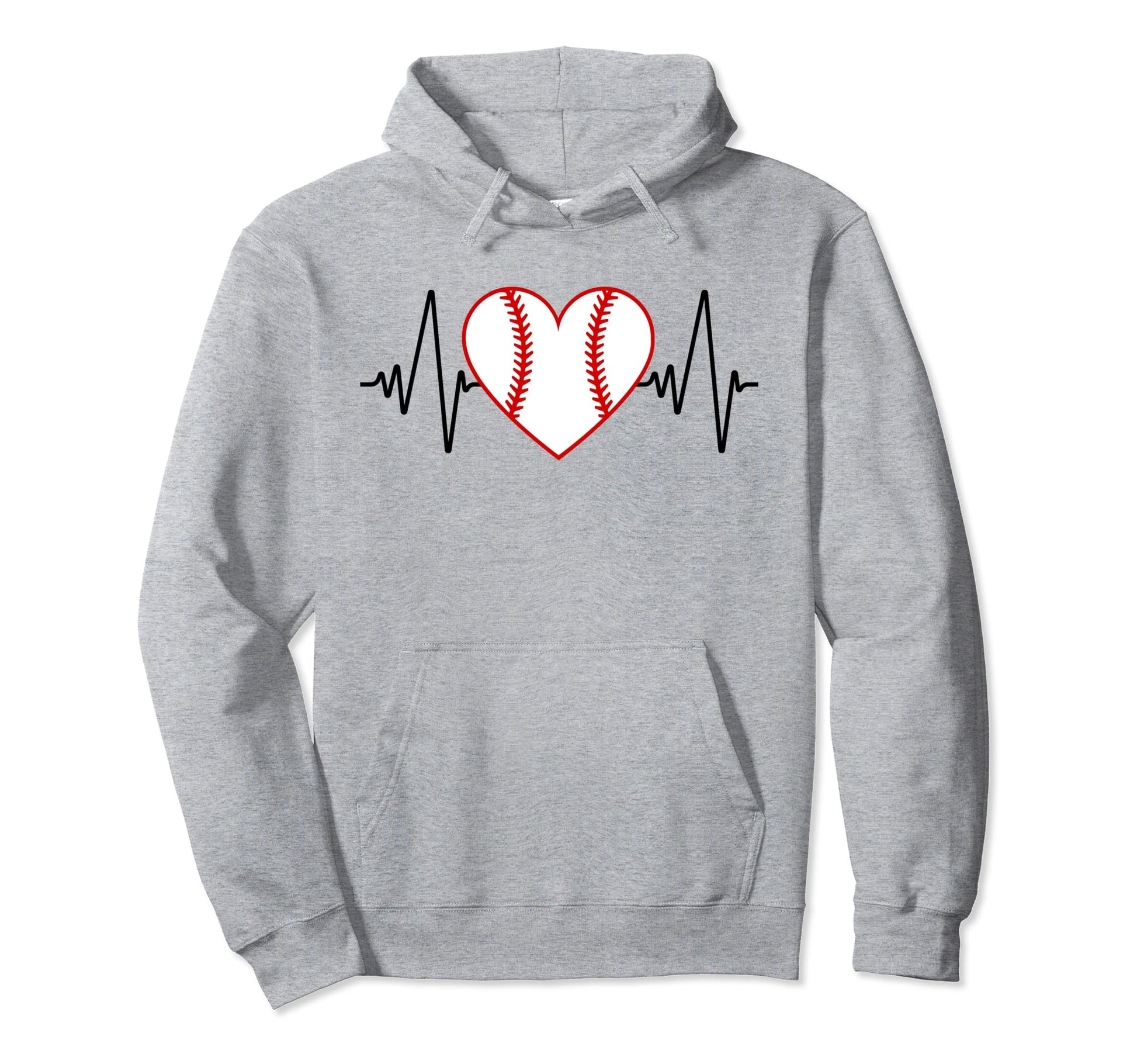 Baseball Heart Beat Hoodie - Aesthetic Graphic Men Women - T-Shirt, Sweatshirt, Hoodie