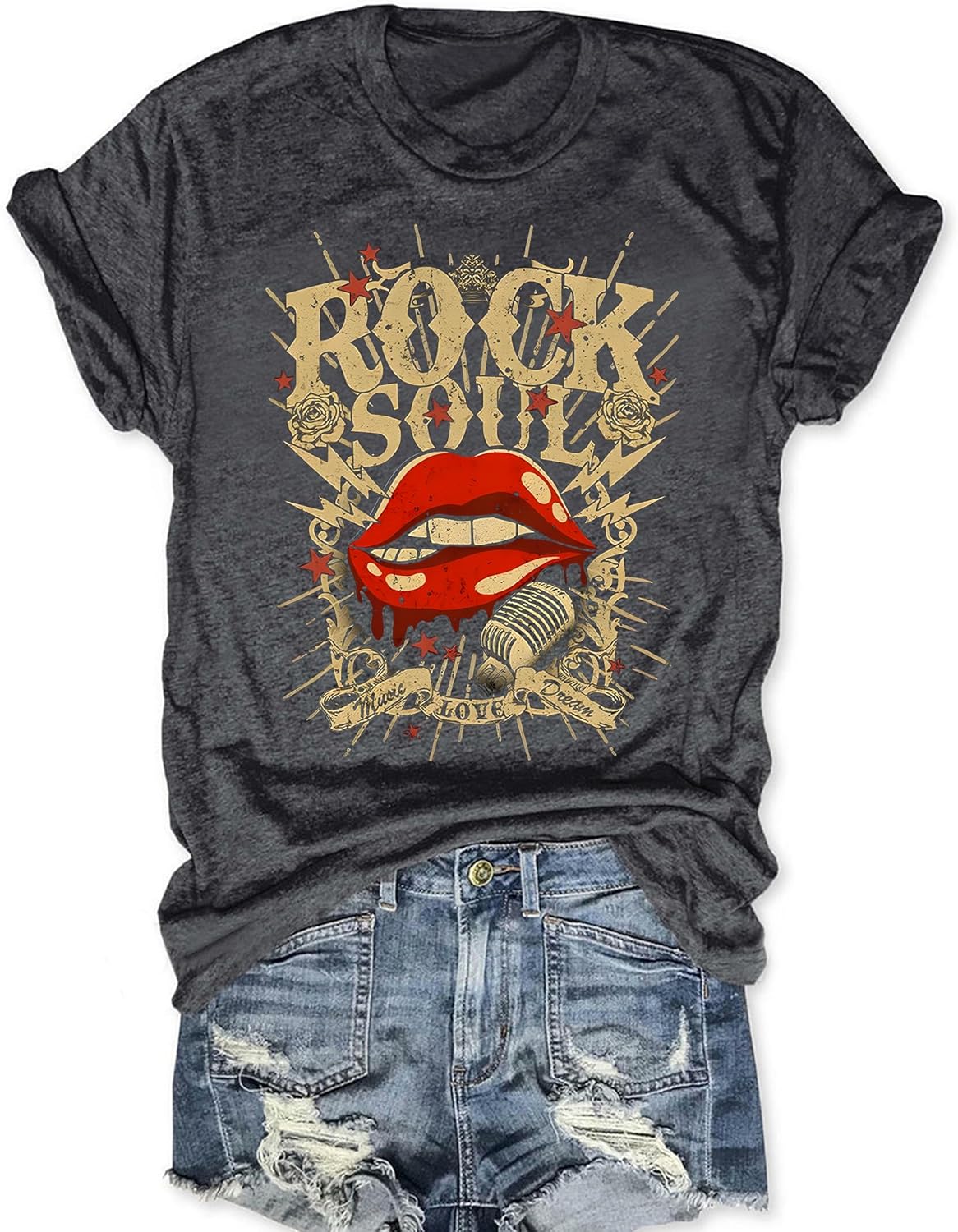 Rock and Roll for Women Vintage Band Country Concert - Adult & Kids T-Shirts, Sweatshirts & Hoodies apparel design preview 1