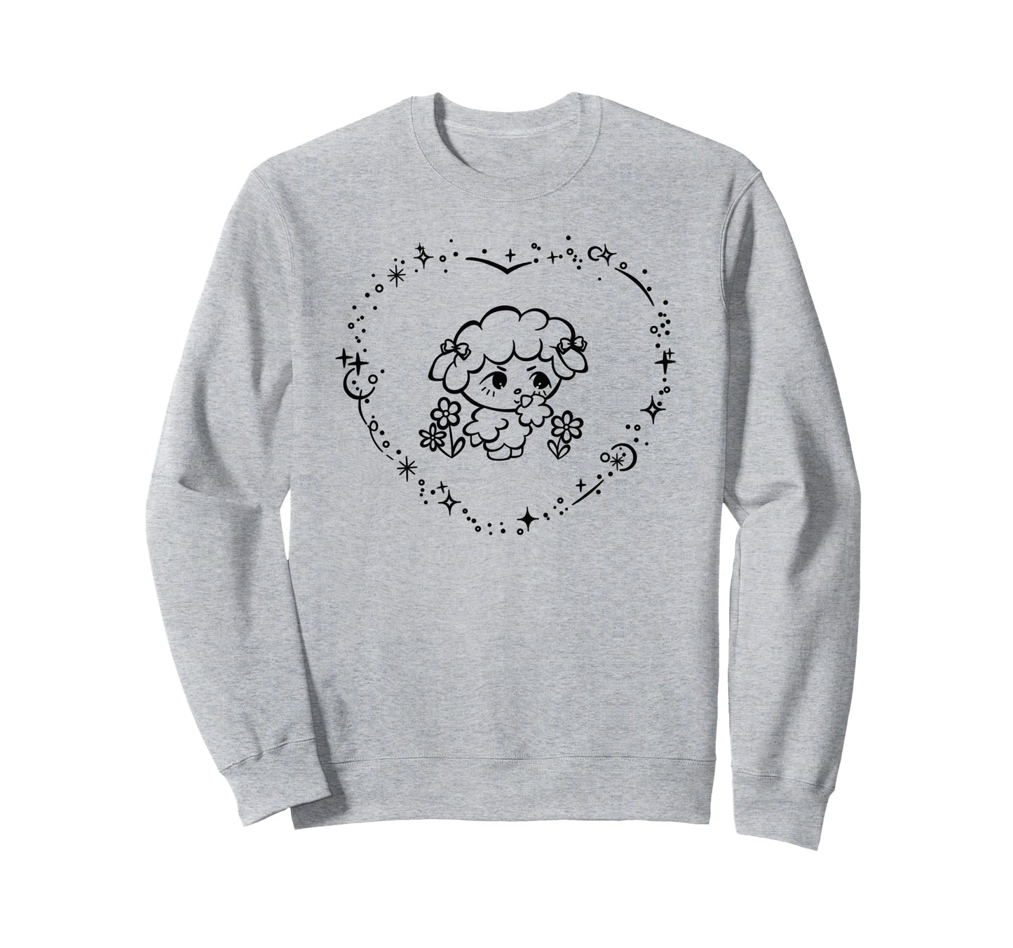 Coquette Soft Y2K Sheep Lamb Flowers And Sweatshirt - Graphic Print Unisex - T-Shirt, Sweatshirt, Hoodie