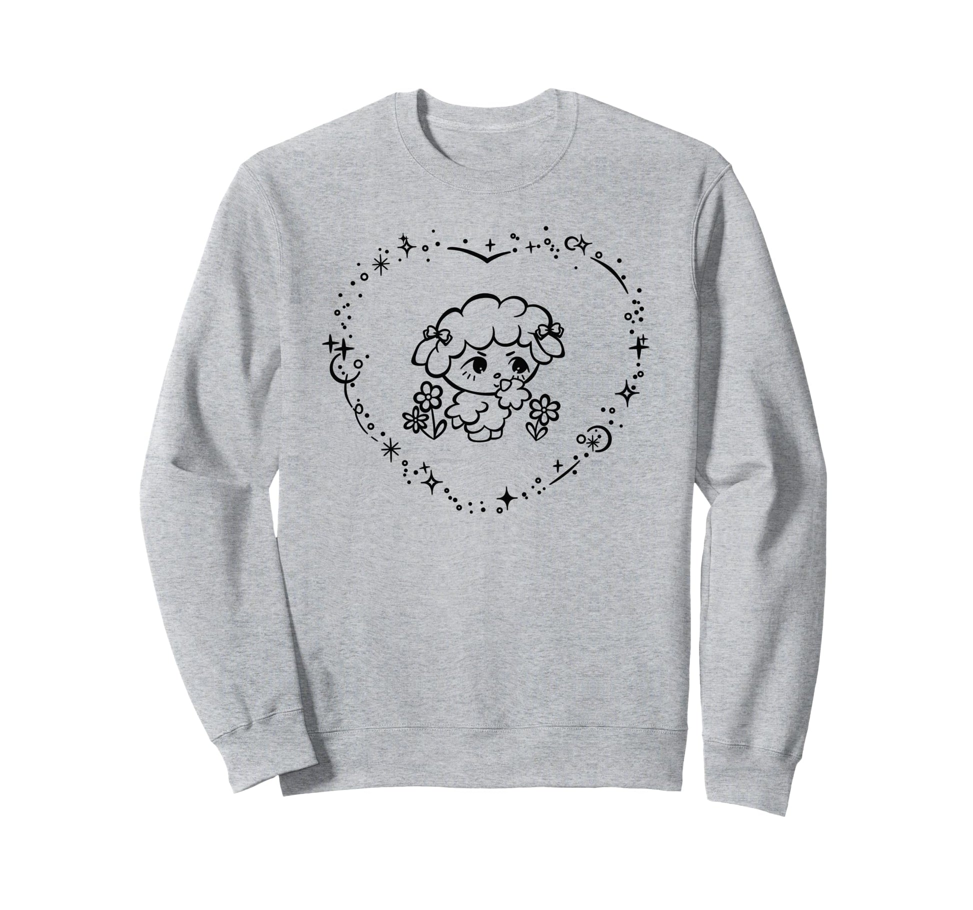Coquette Soft Y2K Sheep Lamb Flowers And Sweatshirt - Graphic Print Unisex - T-Shirt, Sweatshirt, Hoodie