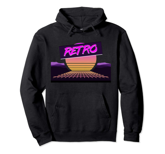 80S Digital Vaporwave Synthwave Outrun Hoodie - Trendy Graphic Unisex - T-Shirt, Sweatshirt, Hoodie