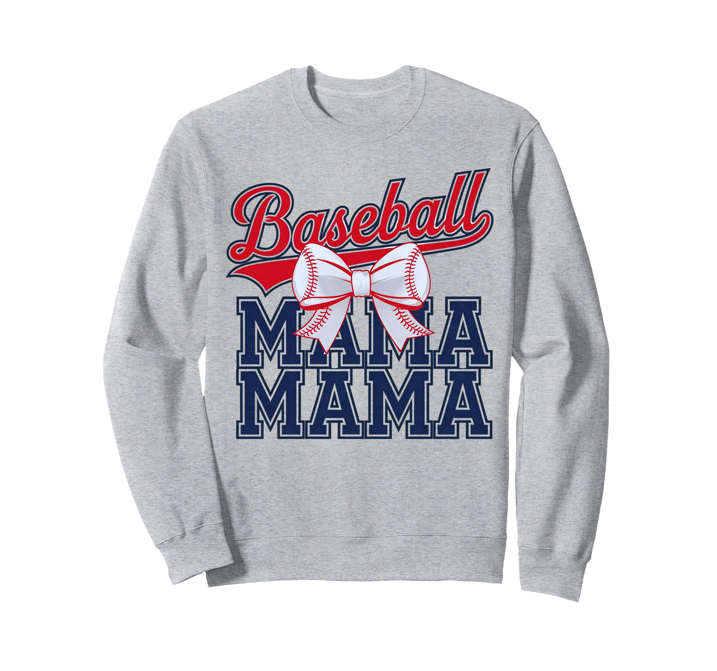 Baseball Mama Coquette Bow Sweatshirt - Minimalist Print for Adults - T-Shirt, Sweatshirt, Hoodie