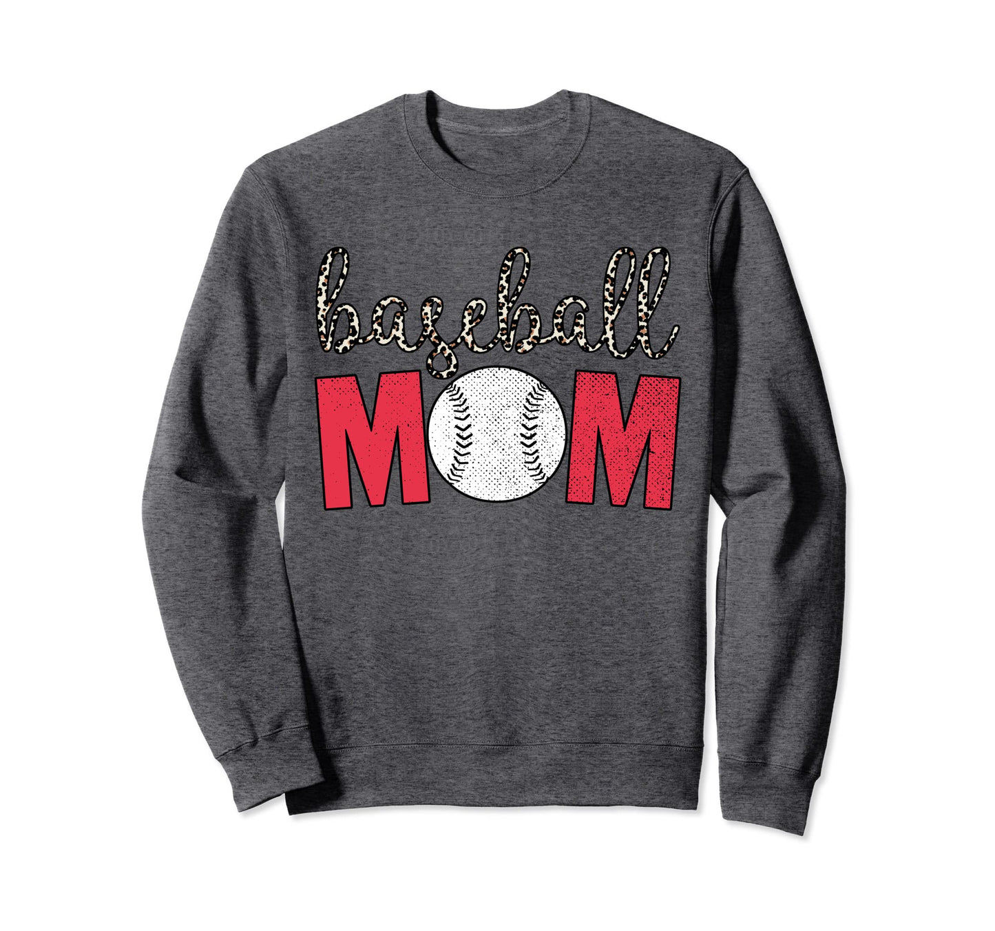 Baseball Mom Leopard Baseball Mom Sweatshirt - Minimalist Print Unisex - T-Shirt, Sweatshirt, Hoodie