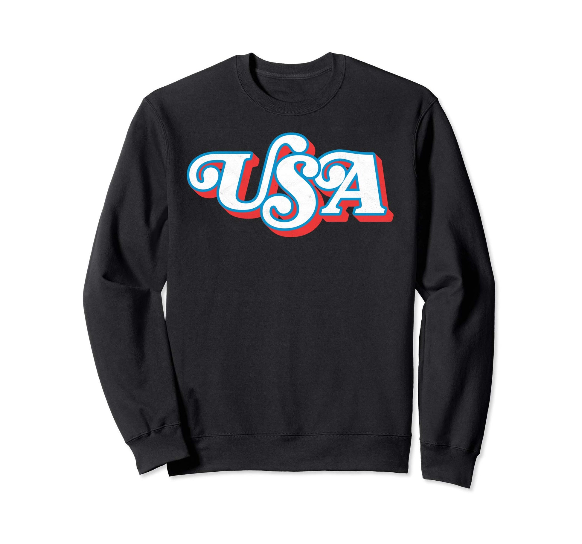 Usa Typography Patriotic 4Th July Sweatshirt - Graphic Print Unisex - T-Shirt, Sweatshirt, Hoodie
