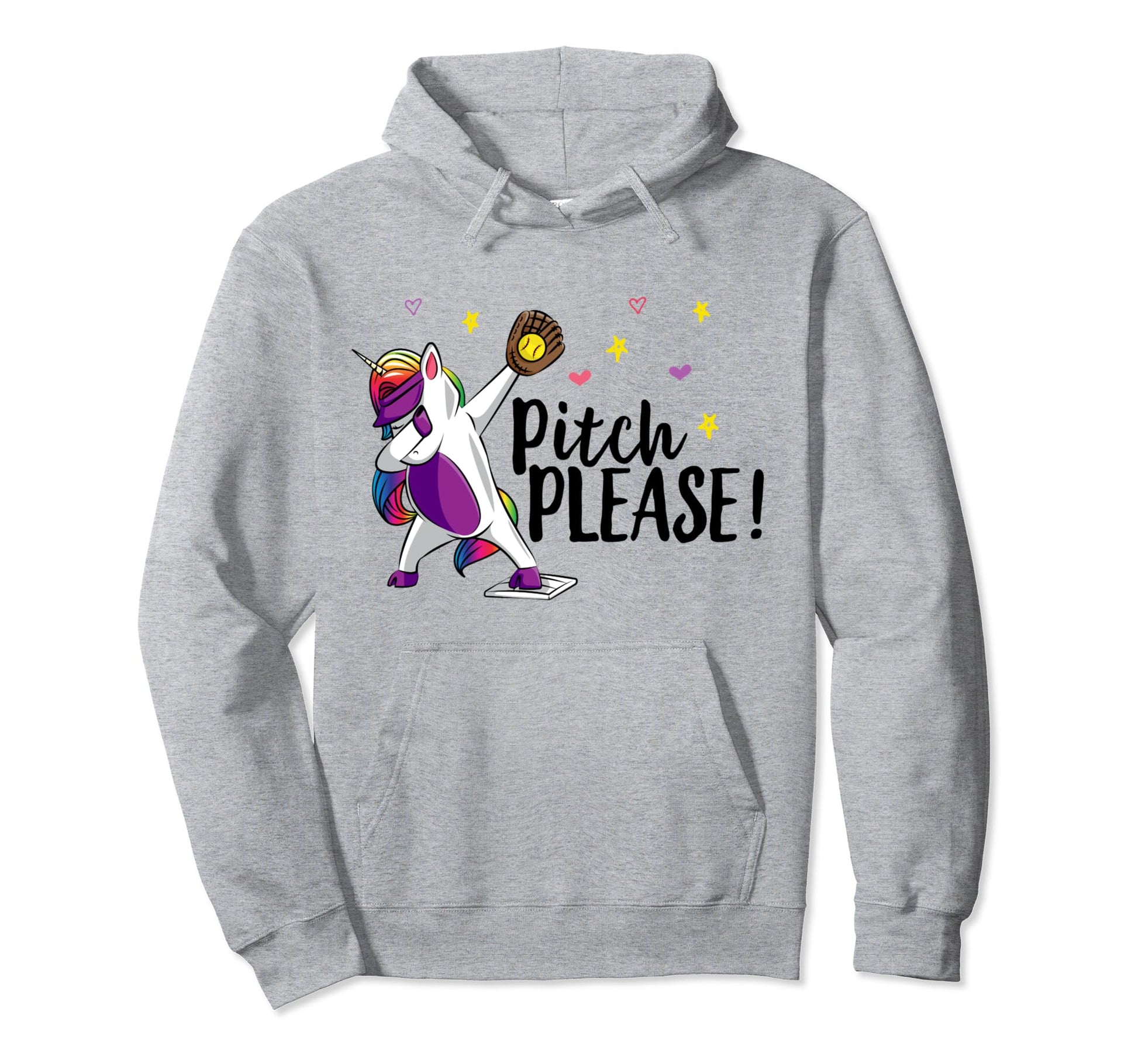 Dabbing Unicorn Funny Softball Pitcher Hoodie - Fun Novelty Design Unisex - T-Shirt, Sweatshirt, Hoodie