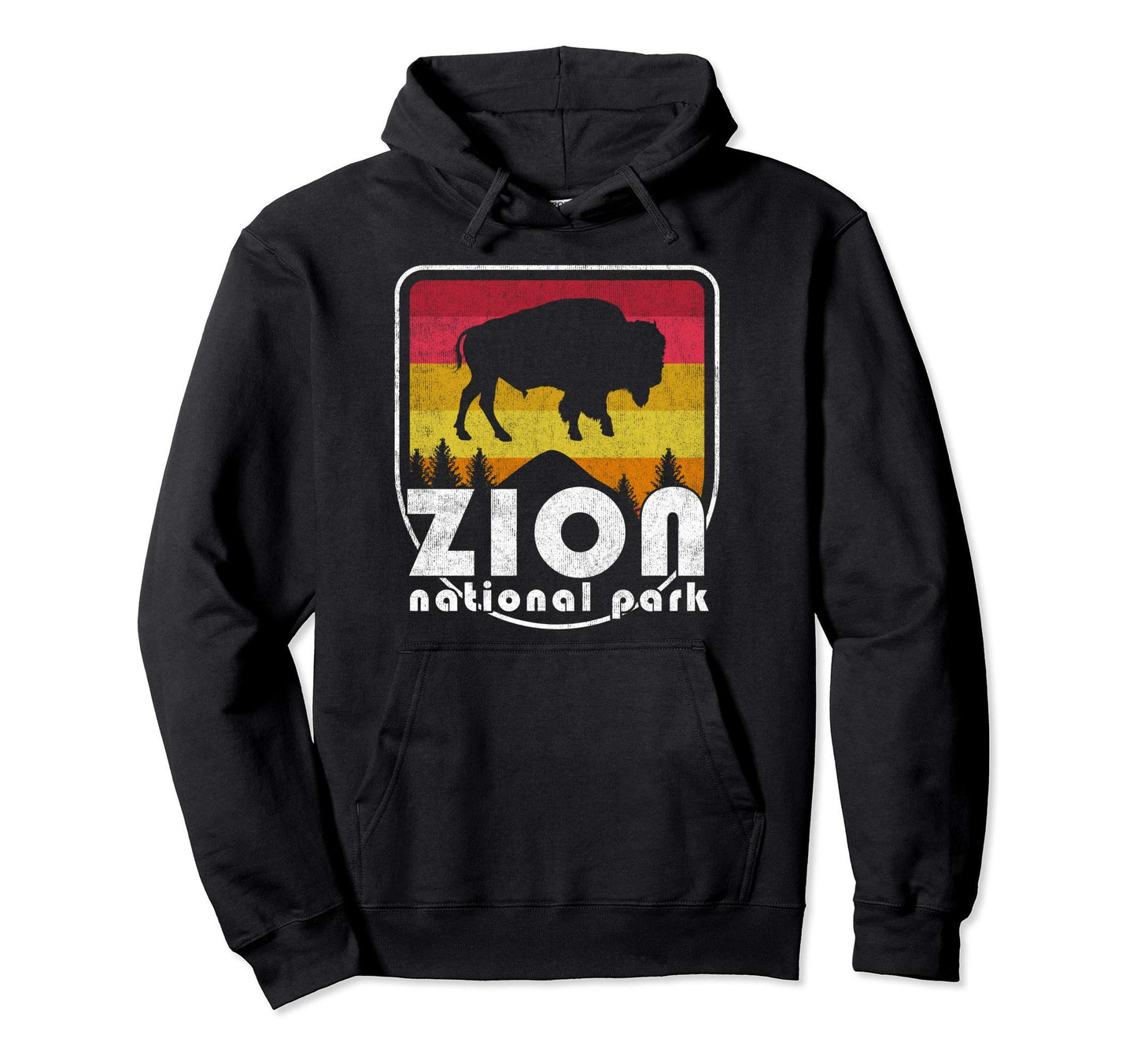 Zion National Park Distressed Outdoor Hoodie - Casual Everyday Wear Unisex - T-Shirt, Sweatshirt, Hoodie