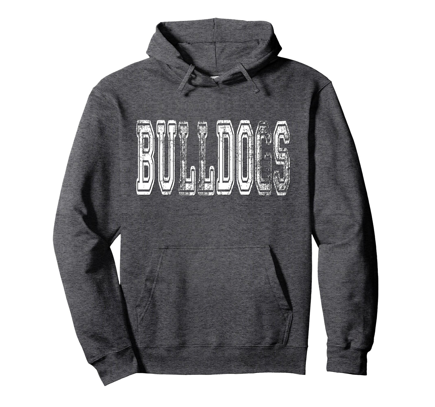 Bulldogs Mascot Distressed School Hoodie - Custom Art Print Men Women - T-Shirt, Sweatshirt, Hoodie