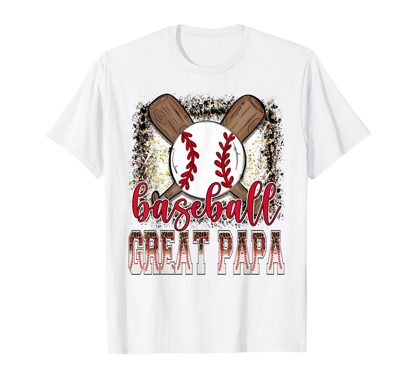 Baseball Great Papa Leopard Proud Ball T-Shirt - Graphic Print Unisex - T-Shirt, Sweatshirt, Hoodie