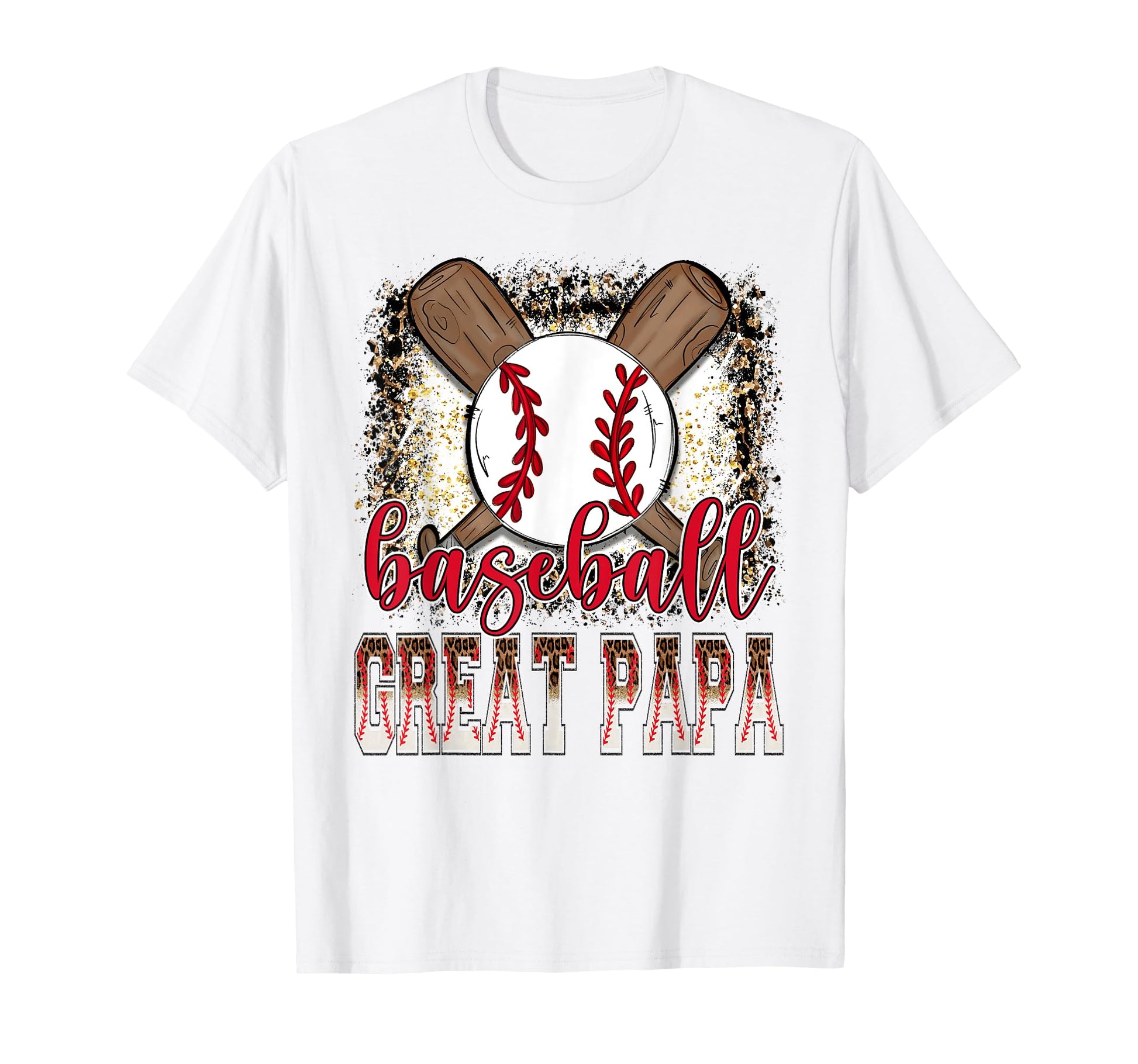 Baseball Great Papa Leopard Proud Ball T-Shirt - Graphic Print Unisex - T-Shirt, Sweatshirt, Hoodie