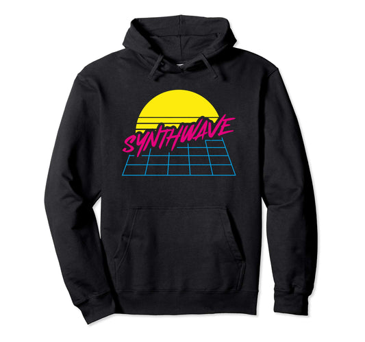 80S Synthwave Art Retrowave Synthie Hoodie - Fun Novelty Design for Adults - T-Shirt, Sweatshirt, Hoodie