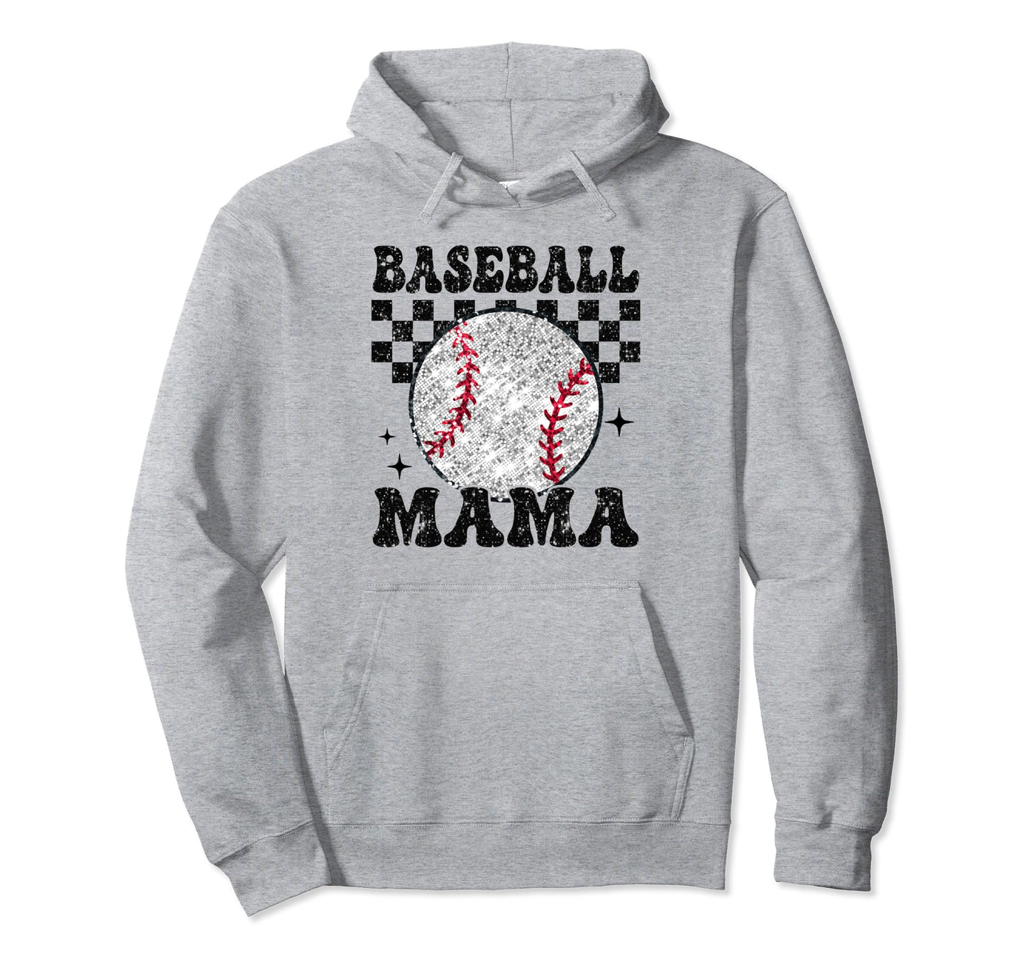 Baseball Mama Checkered Funny Baseball Hoodie - Streetwear Style Men Women - T-Shirt, Sweatshirt, Hoodie