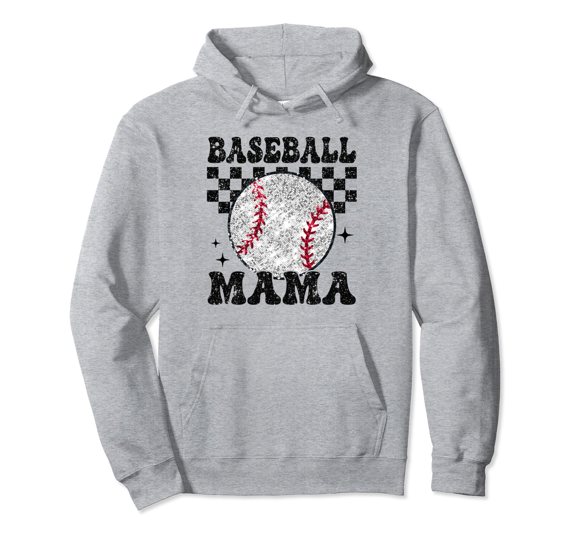 Baseball Mama Checkered Funny Baseball Hoodie - Streetwear Style Men Women - T-Shirt, Sweatshirt, Hoodie