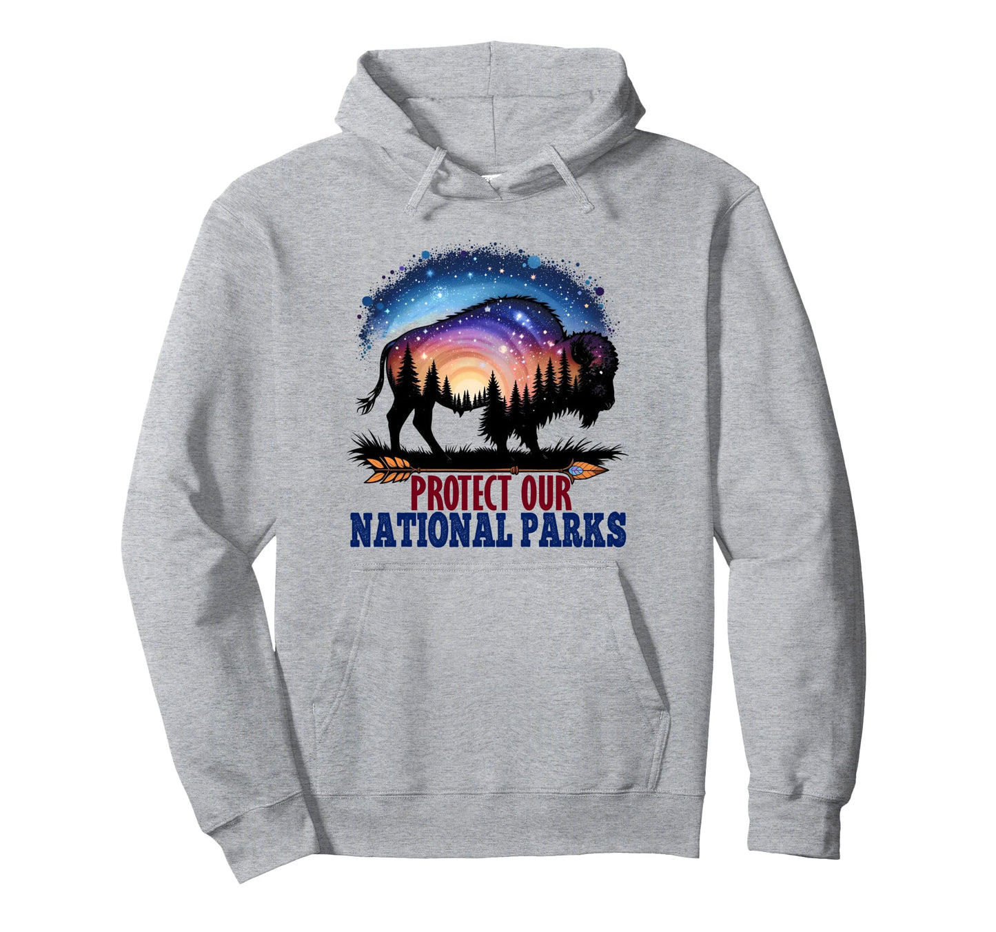 Save Our National Parks Bison Forest Hoodie - Graphic Print for Adults - T-Shirt, Sweatshirt, Hoodie