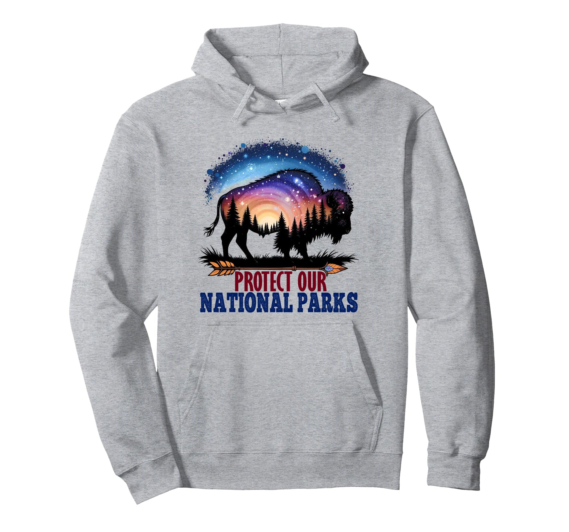 Save Our National Parks Bison Forest Hoodie - Graphic Print for Adults - T-Shirt, Sweatshirt, Hoodie