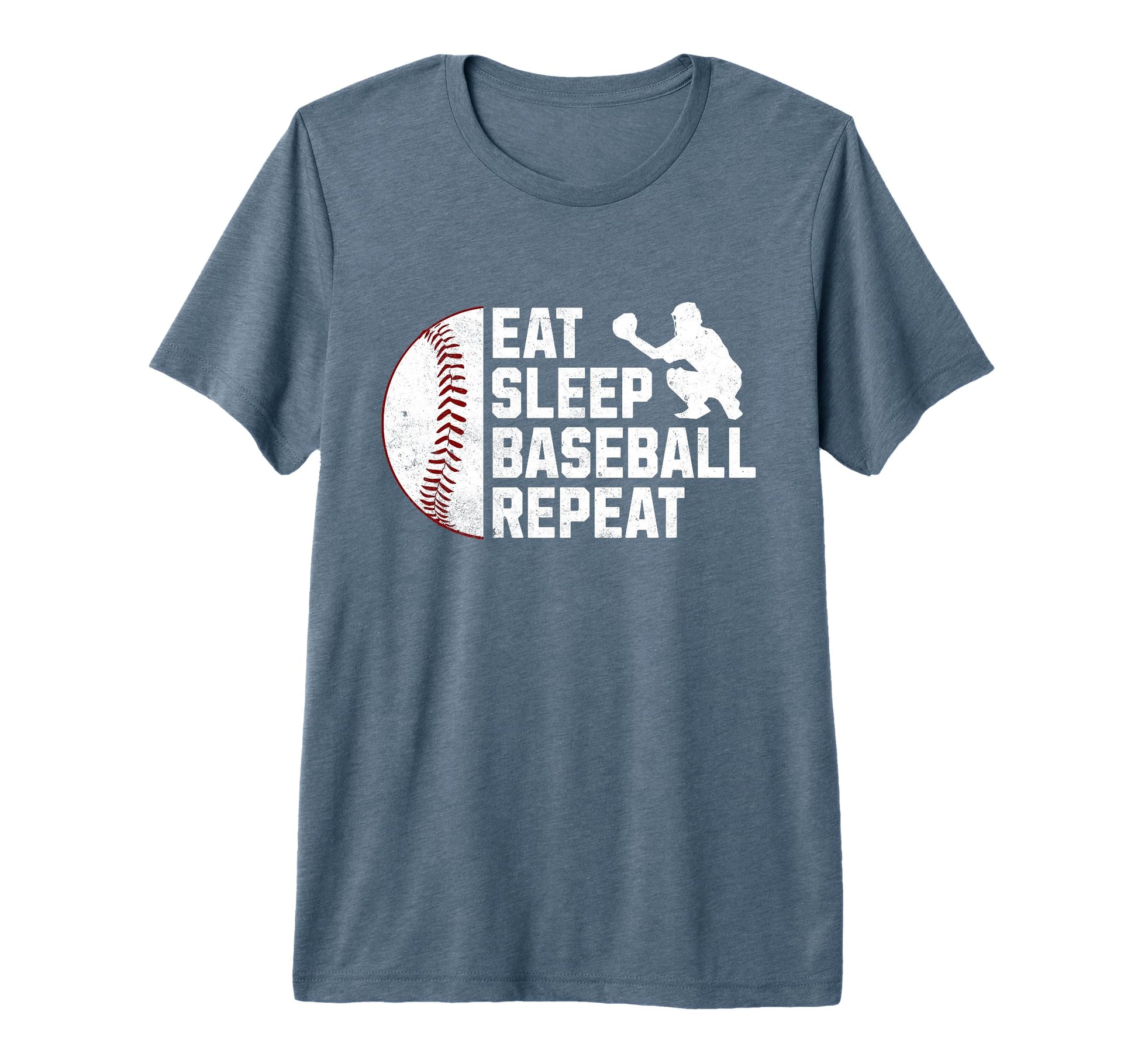 Eat Sleep Baseball Repeat Tri Blend T-Shirt - Graphic Print for Adults - T-Shirt, Sweatshirt, Hoodie