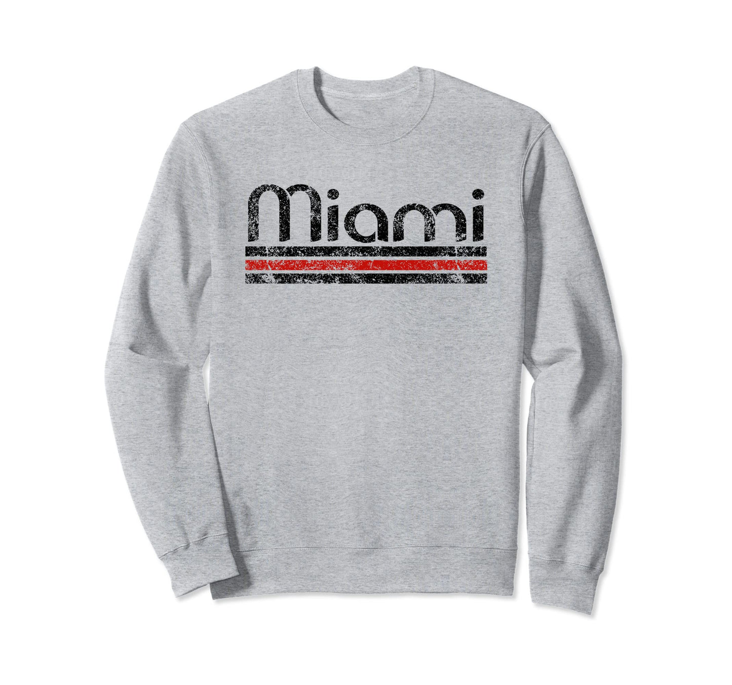 Miami Florida Weathered Stripe Sweatshirt - Novelty Apparel Men Women - T-Shirt, Sweatshirt, Hoodie