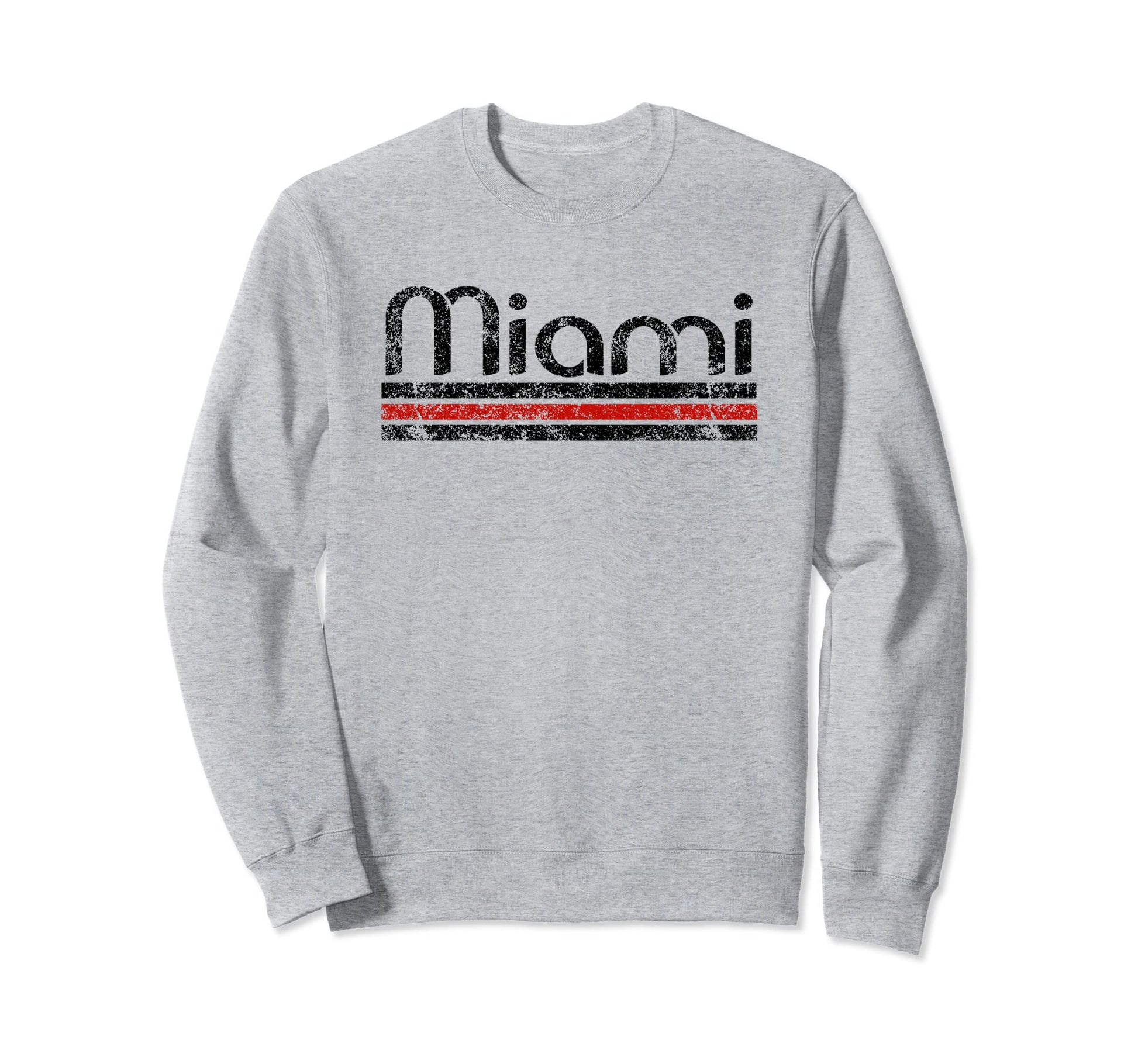 Miami Florida Weathered Stripe Sweatshirt - Novelty Apparel Men Women - T-Shirt, Sweatshirt, Hoodie