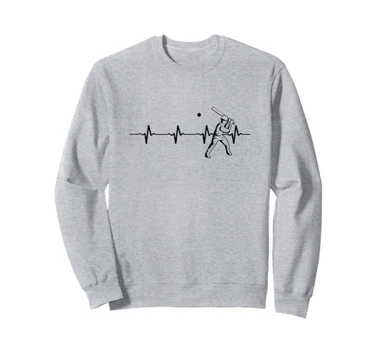 Baseball Heartbeat Baseball Sport Sweatshirt - Aesthetic Graphic Unisex - T-Shirt, Sweatshirt, Hoodie