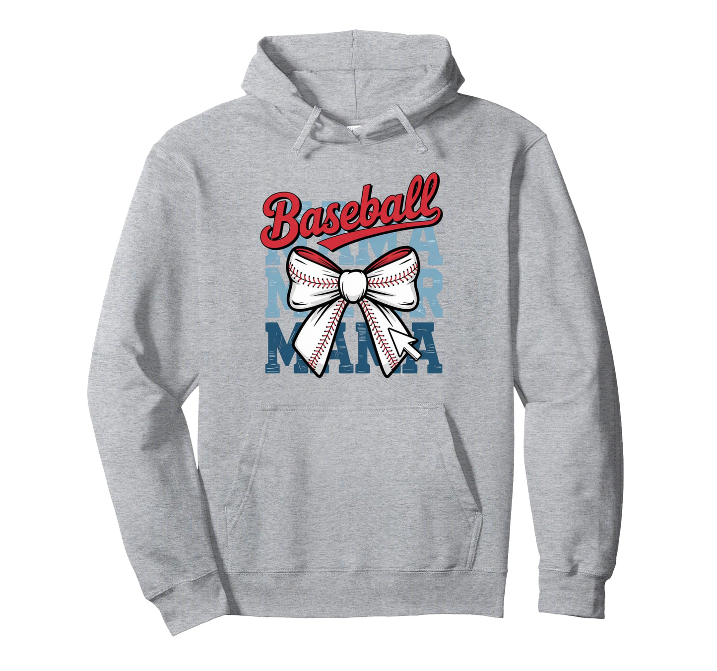 Coquette Bow American Baseball Mom Mama Hoodie - Trendy Graphic Men Women - T-Shirt, Sweatshirt, Hoodie
