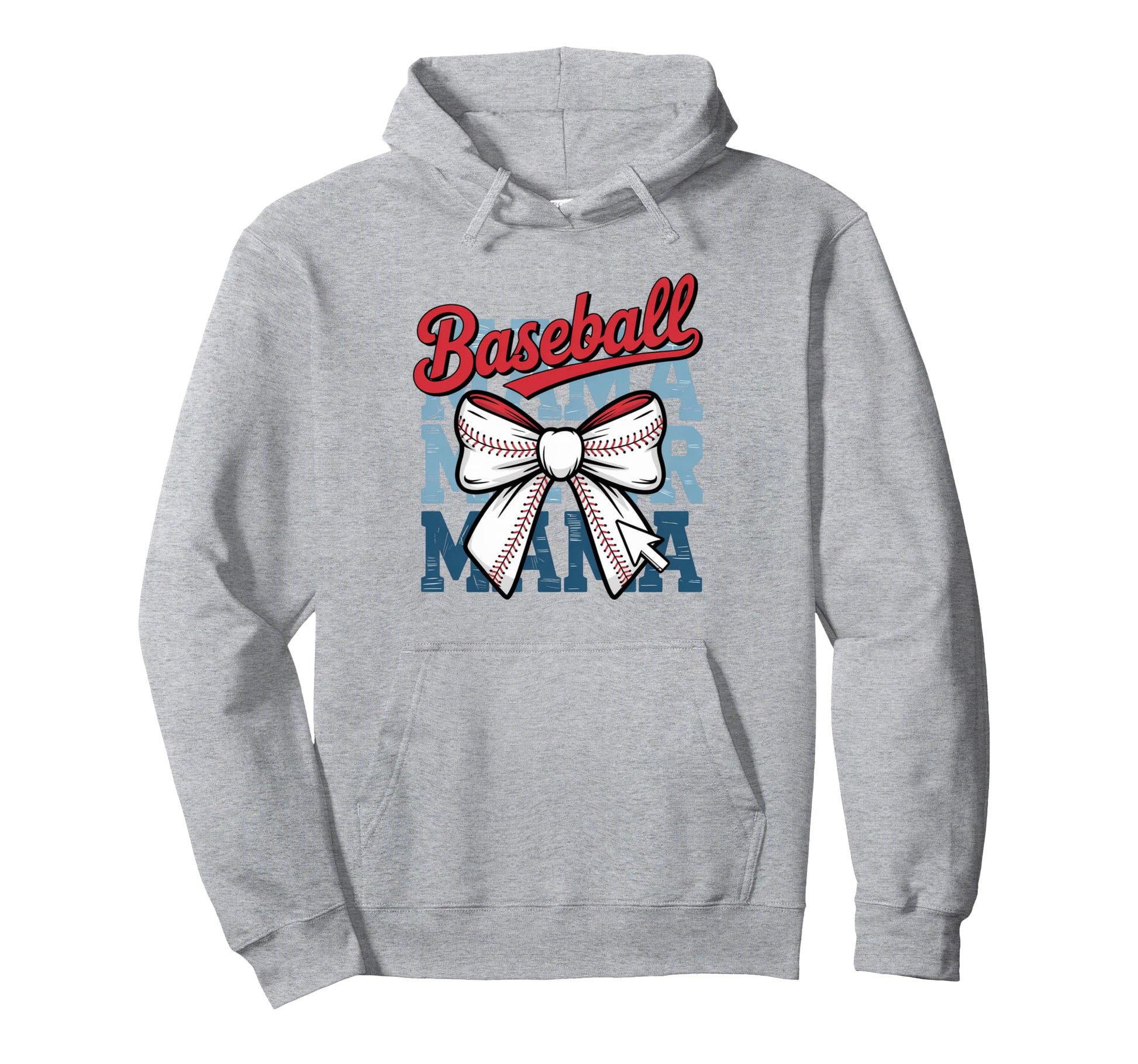 Coquette Bow American Baseball Mom Mama Hoodie - Trendy Graphic Men Women - T-Shirt, Sweatshirt, Hoodie