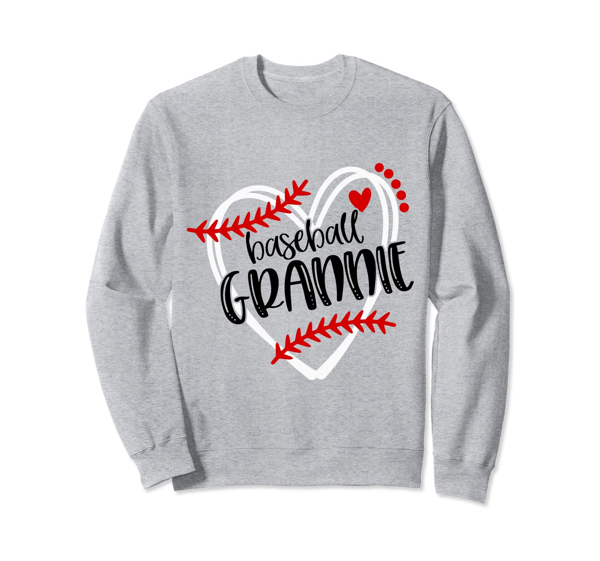 Baseball Grannie Distressed Heart Sweatshirt - Minimalist Print Men Women - T-Shirt, Sweatshirt, Hoodie