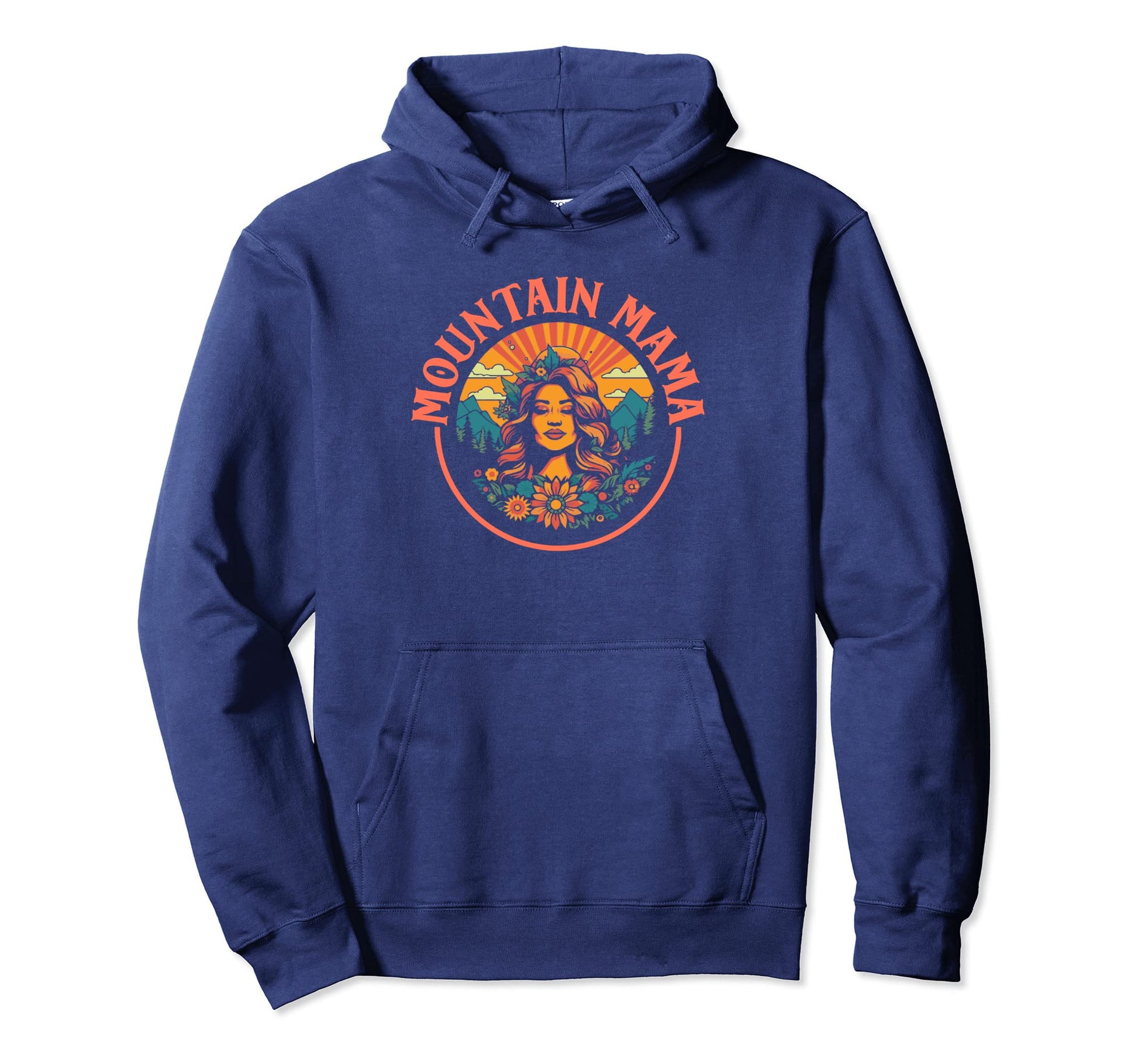 Groovy Mountain Mama Hippie 60S Hoodie - Casual Everyday Wear Men Women - T-Shirt, Sweatshirt, Hoodie