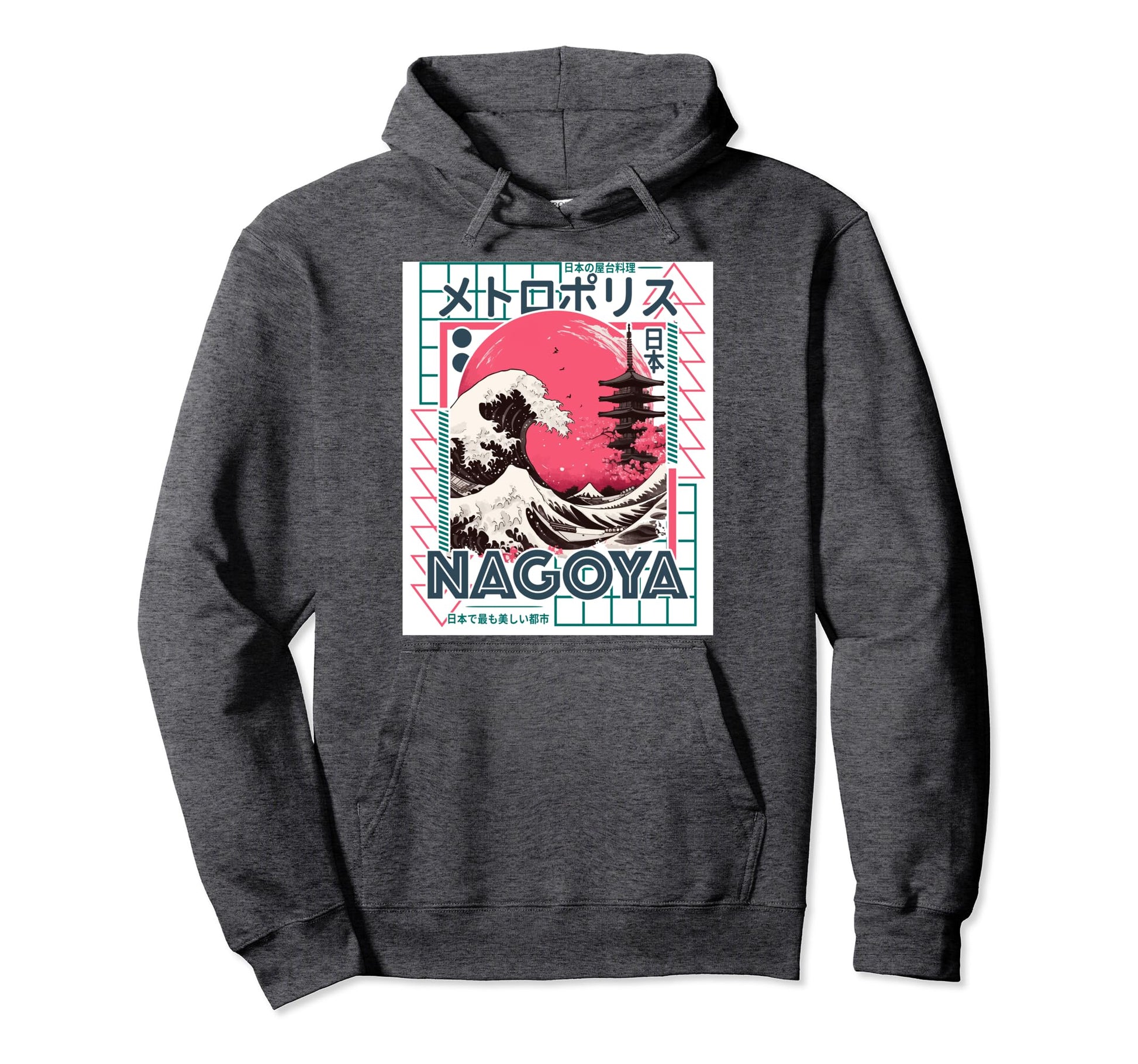 Nagoya City 80S Synthwave Kanagawa Hoodie - Custom Art Print for Adults - T-Shirt, Sweatshirt, Hoodie
