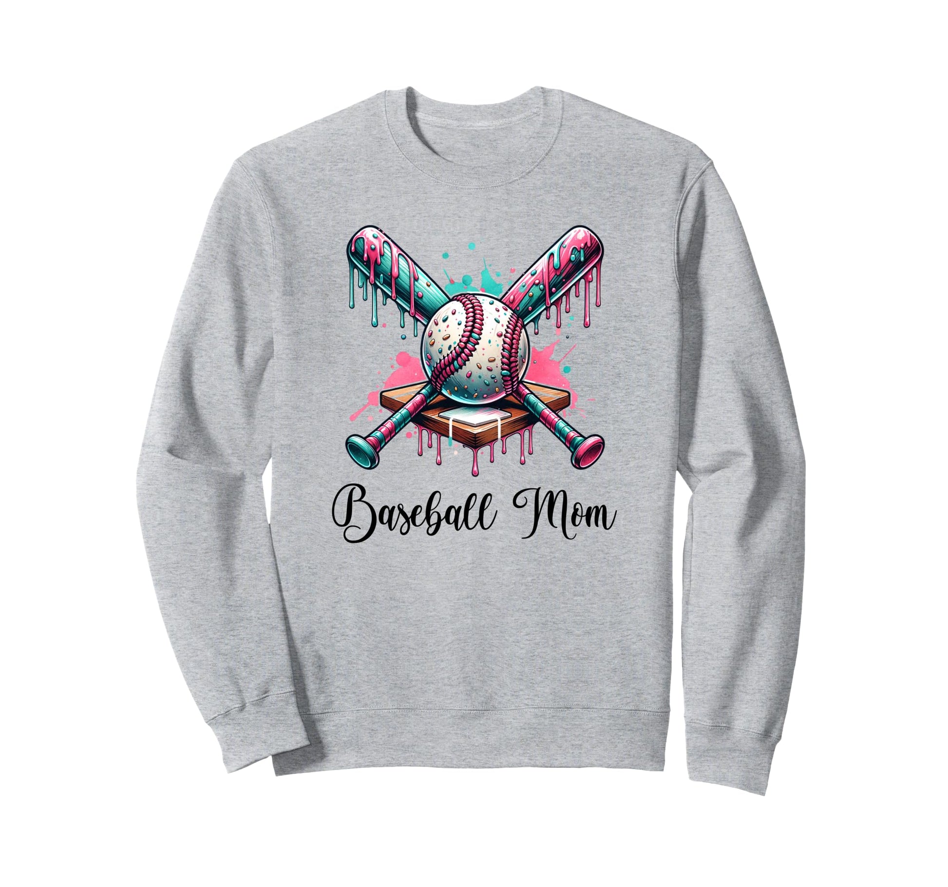 Baseball Mom Coquette Bow Mothers Sweatshirt - Minimalist Print Men Women - T-Shirt, Sweatshirt, Hoodie