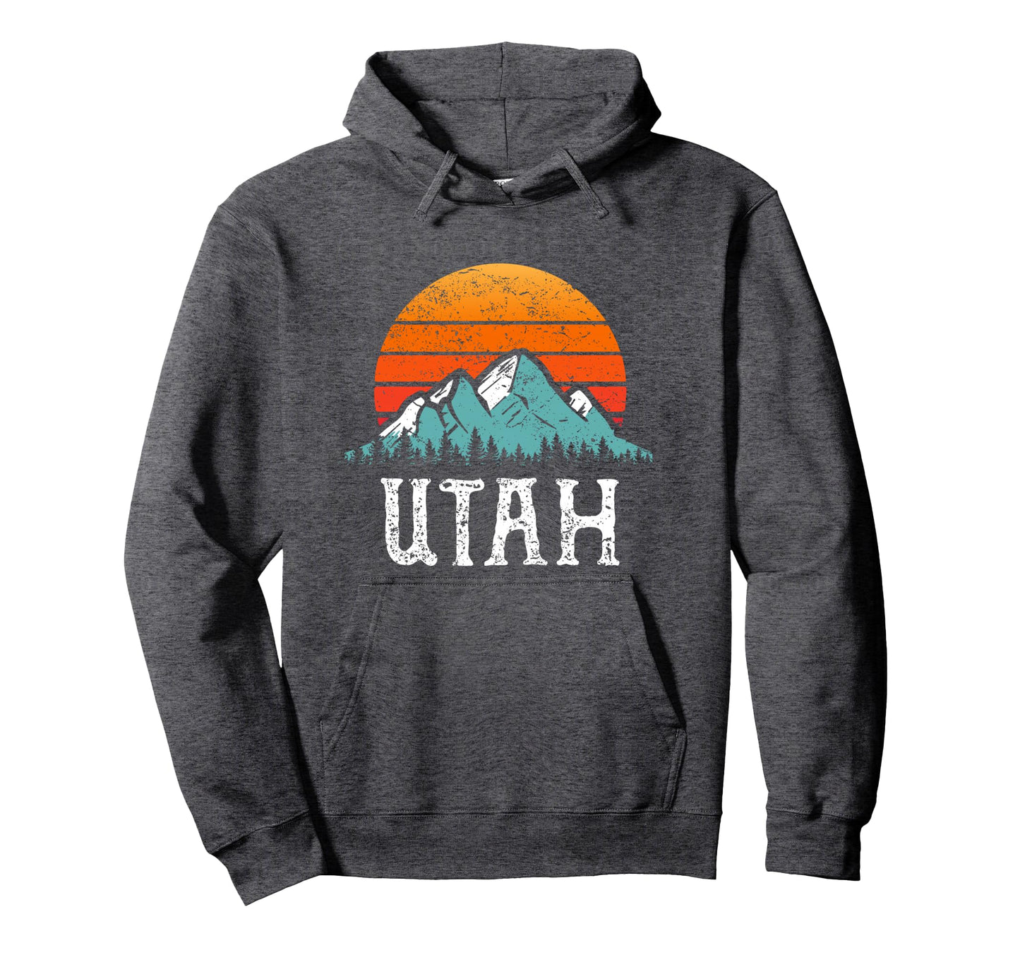 Utah Accessories Distressed 80S Mountains Hoodie - Custom Art Print Unisex - T-Shirt, Sweatshirt, Hoodie