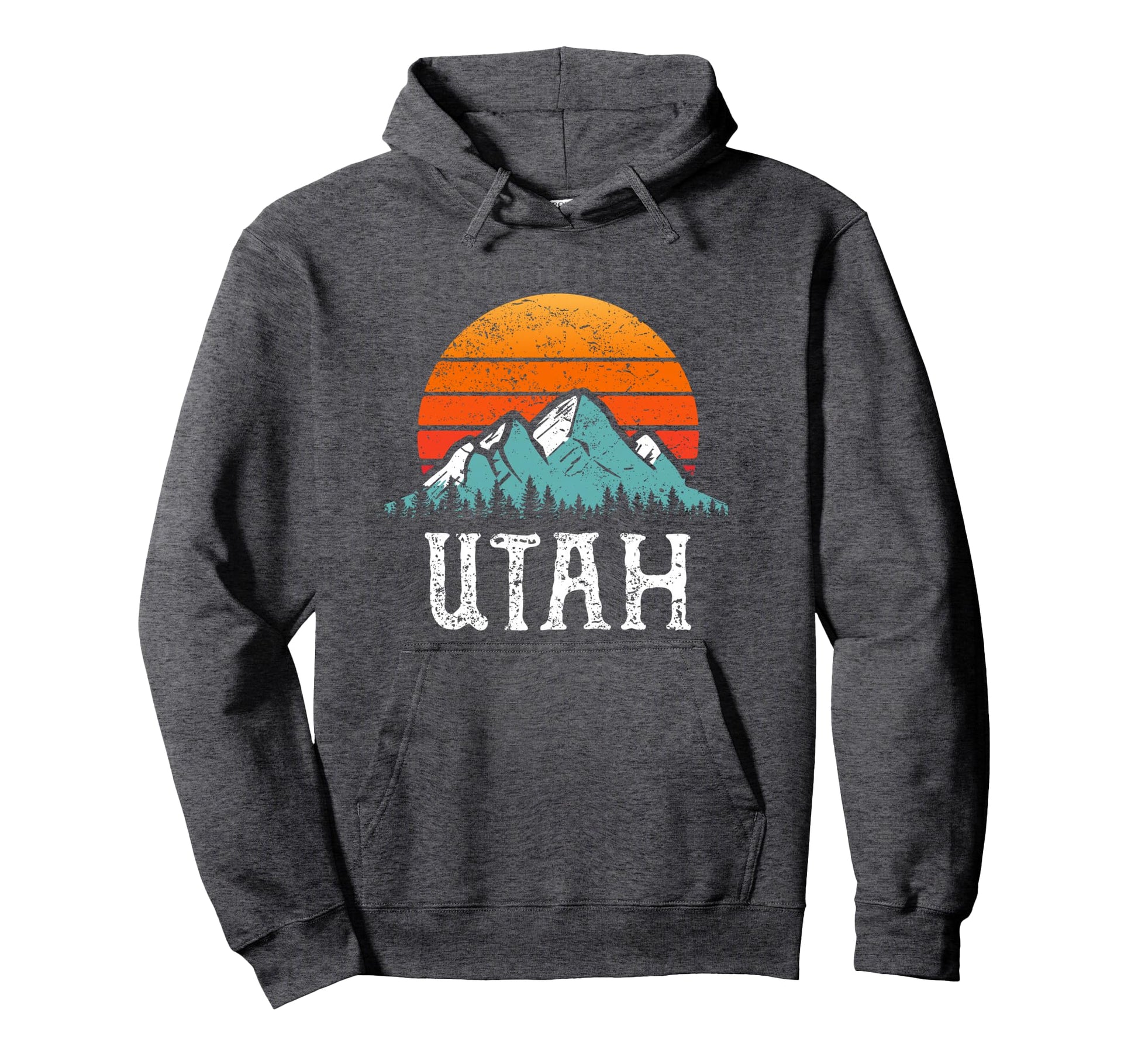 Utah Accessories Distressed 80S Mountains Hoodie - Custom Art Print Unisex - T-Shirt, Sweatshirt, Hoodie