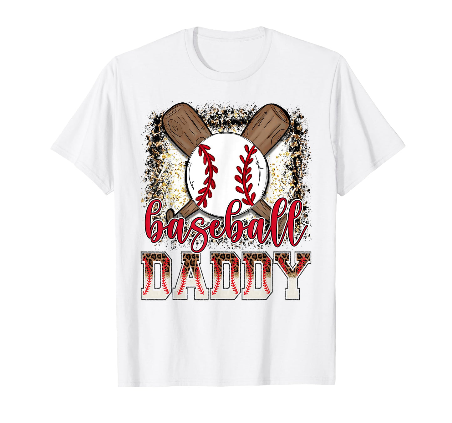 Baseball Daddy Leopard Proud Ball Daddy T-Shirt - Unique Graphic for Adults - T-Shirt, Sweatshirt, Hoodie