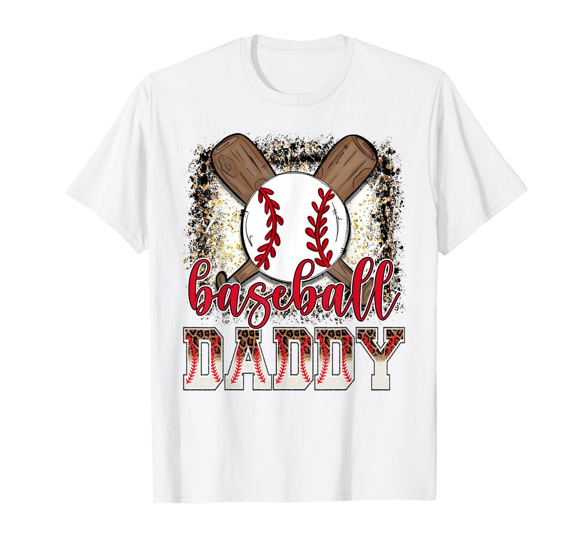 Baseball Daddy Leopard Proud Ball Daddy T-Shirt - Unique Graphic for Adults - T-Shirt, Sweatshirt, Hoodie