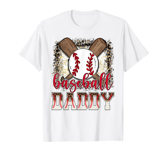 Baseball Daddy Leopard Proud Ball Daddy T-Shirt - Unique Graphic for Adults - T-Shirt, Sweatshirt, Hoodie