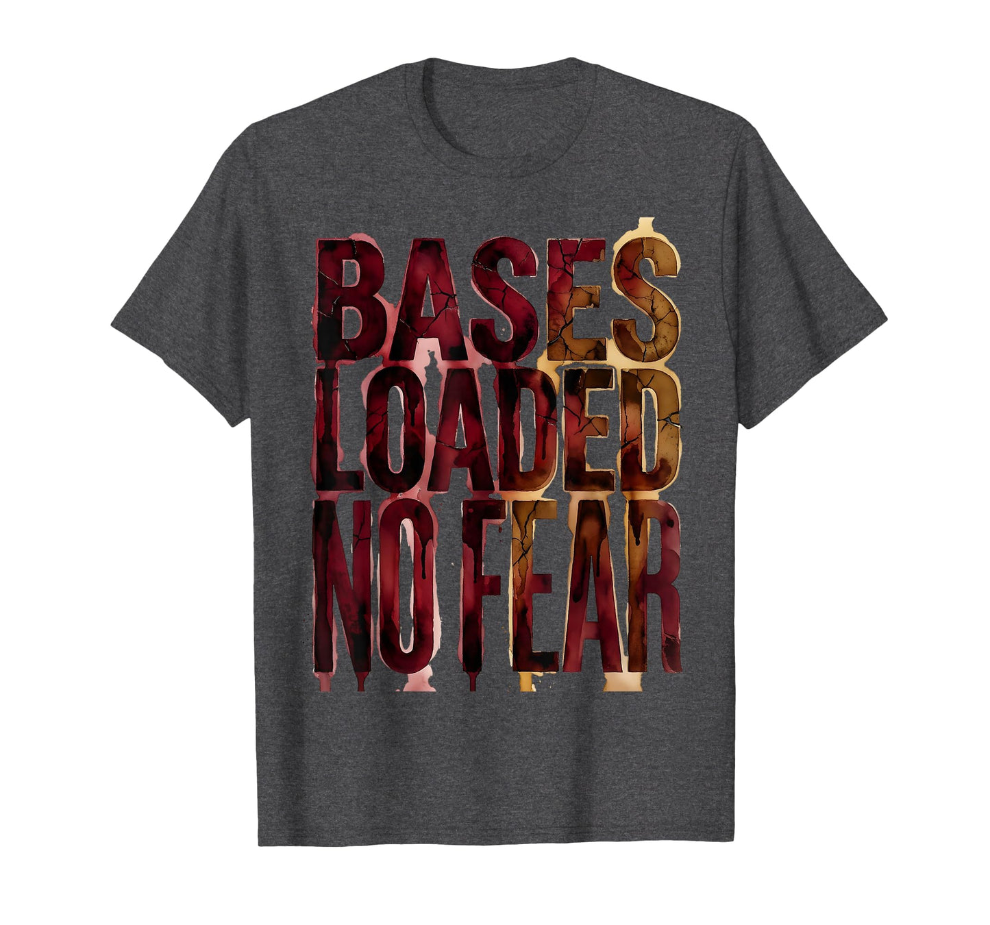 Bases Loaded No Fear Distressed Baseball T-Shirt - Trendy Graphic Men Women - T-Shirt, Sweatshirt, Hoodie