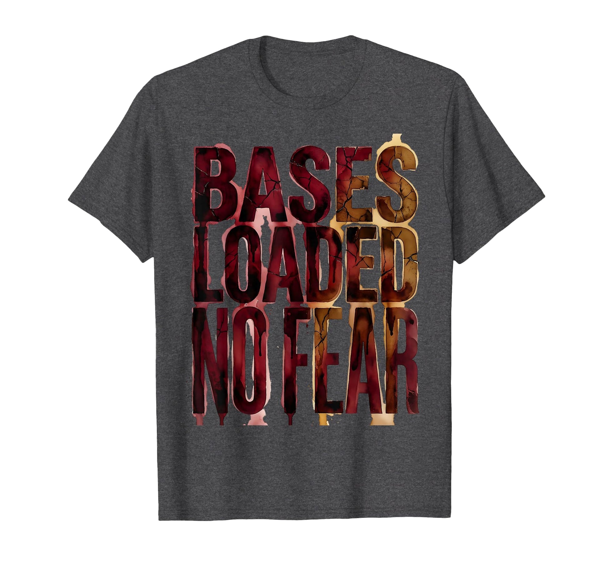 Bases Loaded No Fear Distressed Baseball T-Shirt - Trendy Graphic Men Women - T-Shirt, Sweatshirt, Hoodie