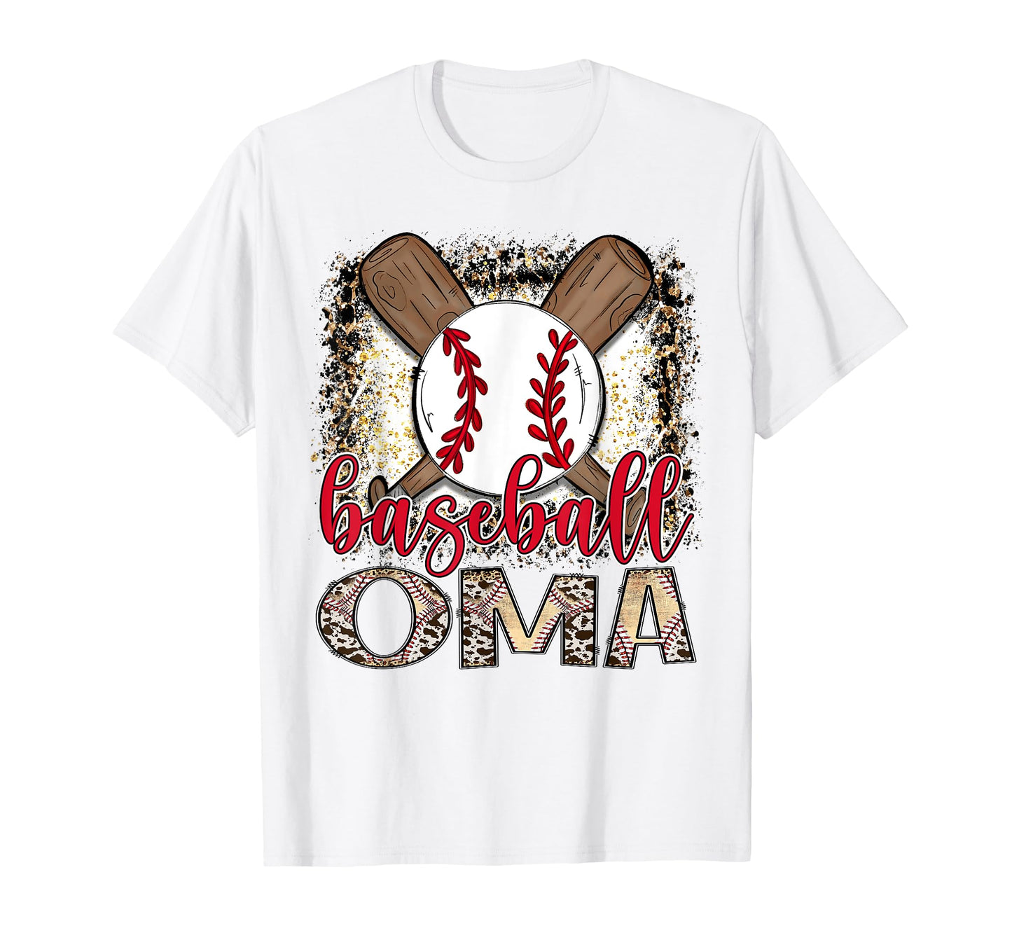 Baseball Oma Leopard Proud Ball Oma T-Shirt - Trendy Graphic for Adults - T-Shirt, Sweatshirt, Hoodie