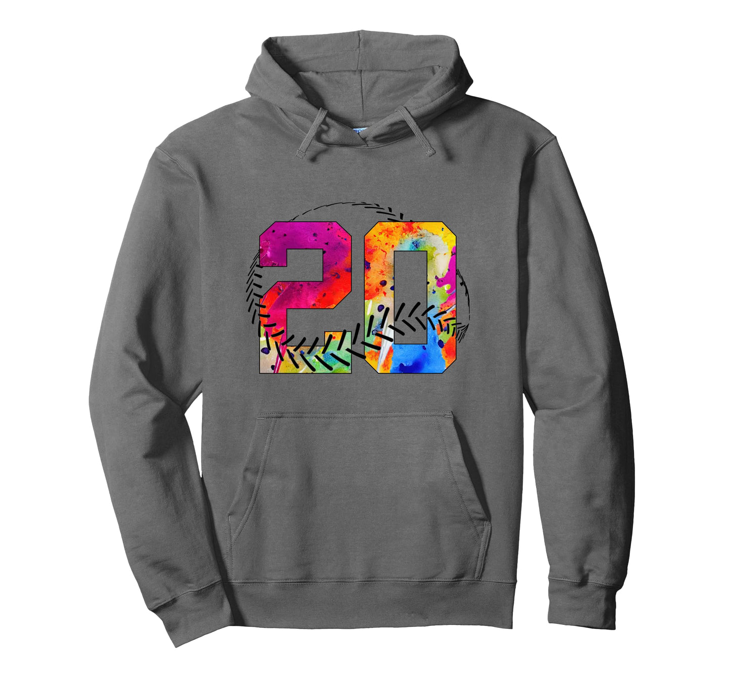 Number 20 Years Baseball 20Th Birthday Hoodie - Custom Art Print Men Women - T-Shirt, Sweatshirt, Hoodie