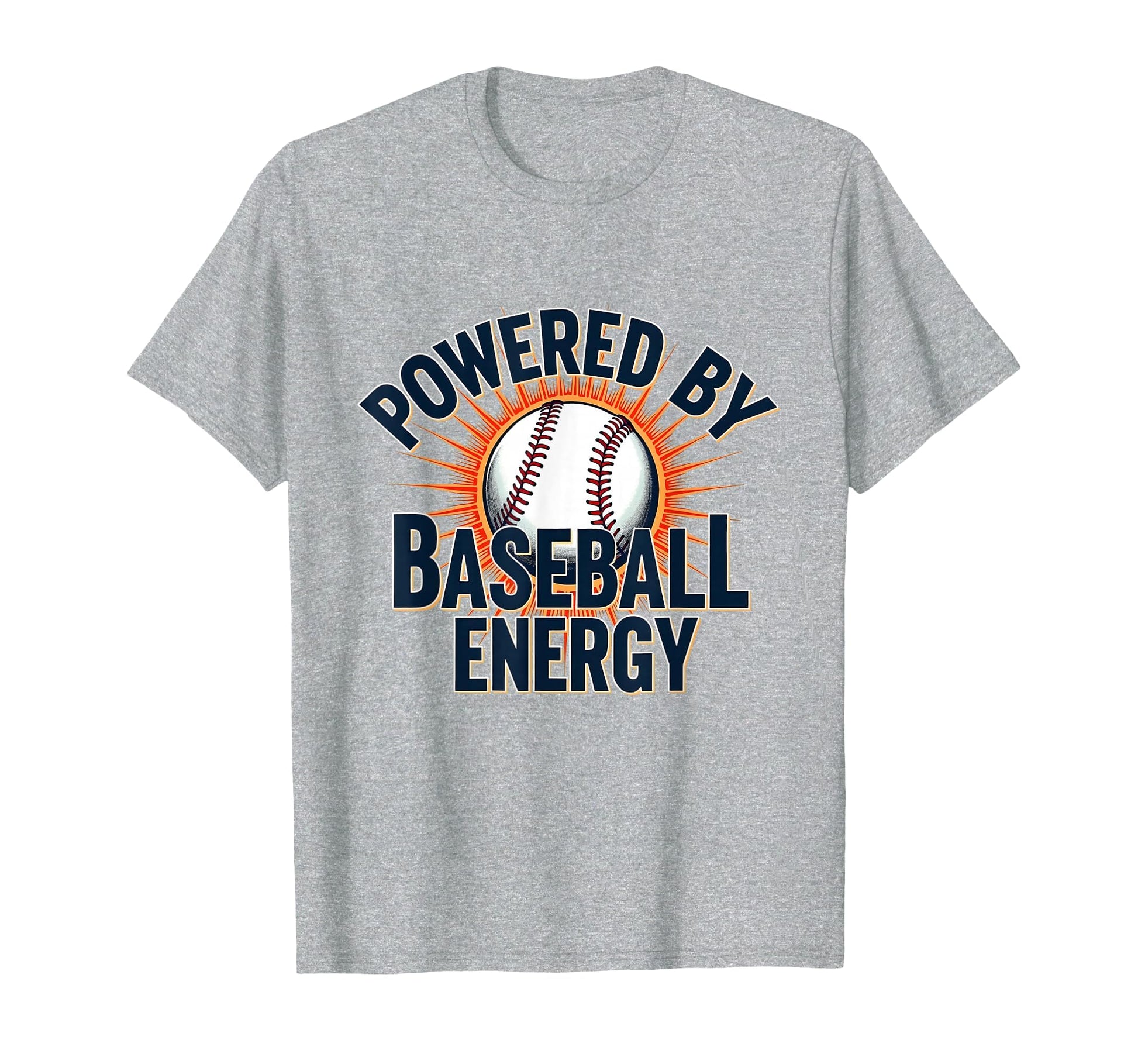 Powered Baseball Energy Dad T-Shirt - Custom Art Print Men Women - T-Shirt, Sweatshirt, Hoodie