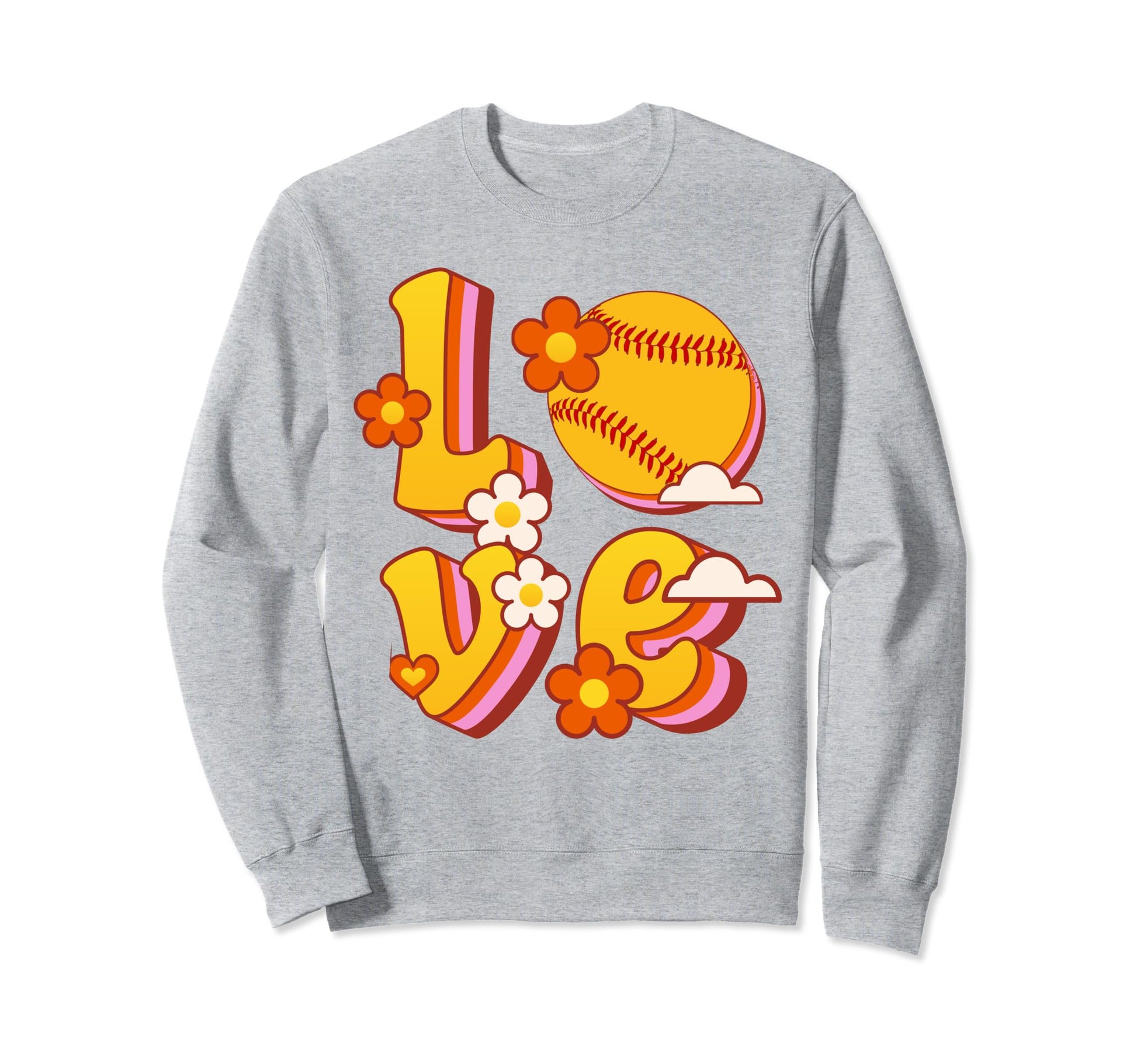 Peace Love Softball Teen Little Sweatshirt - Novelty Apparel Men Women - T-Shirt, Sweatshirt, Hoodie