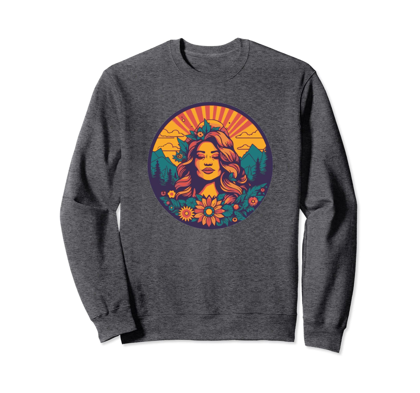 Groovy Mountain Mama Hippie 60S Sweatshirt - Aesthetic Graphic Unisex - T-Shirt, Sweatshirt, Hoodie